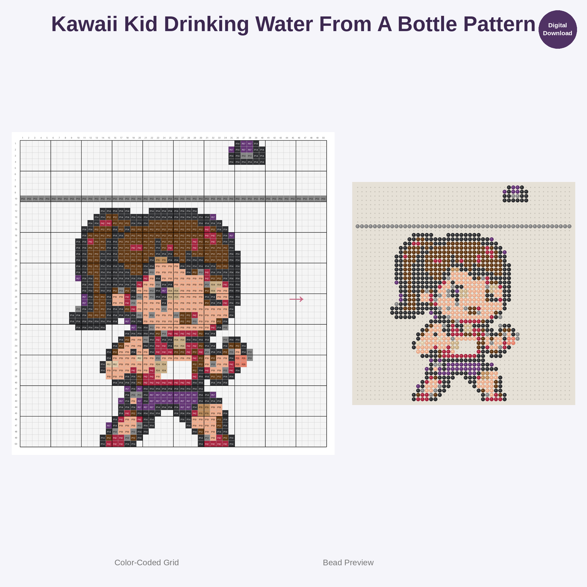 Kawaii Kids Track & Field Adventures Perler Bead Patterns Bundle, 48 Designs (PDF Digital Download)