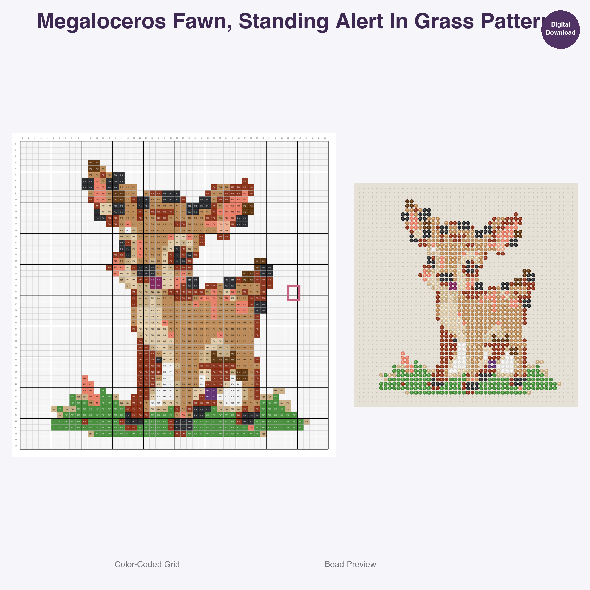 Kawaii Prehistoric Hatchlings Perler Bead Patterns, 48 Designs x 3 Grid Sizes (29x29 + 50x50 + 128x128), Fuse Bead PDF Digital Download