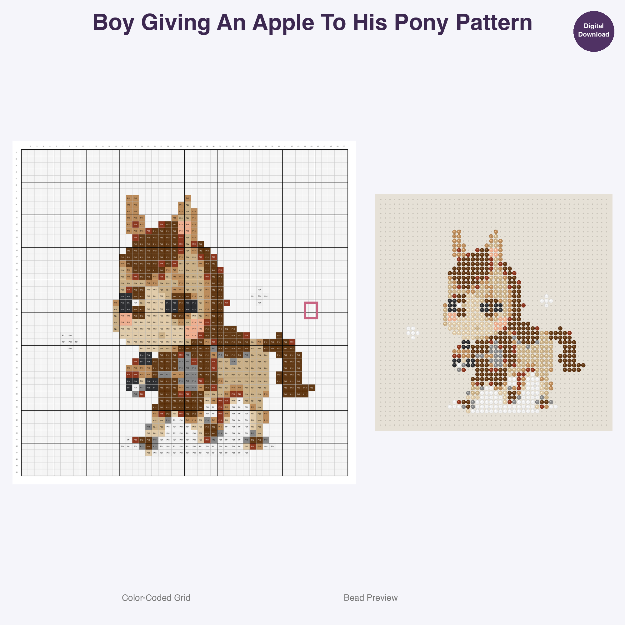 Cute Kids Equestrian Adventures Perler Bead Patterns Bundle, 48 Designs (PDF Digital Download)