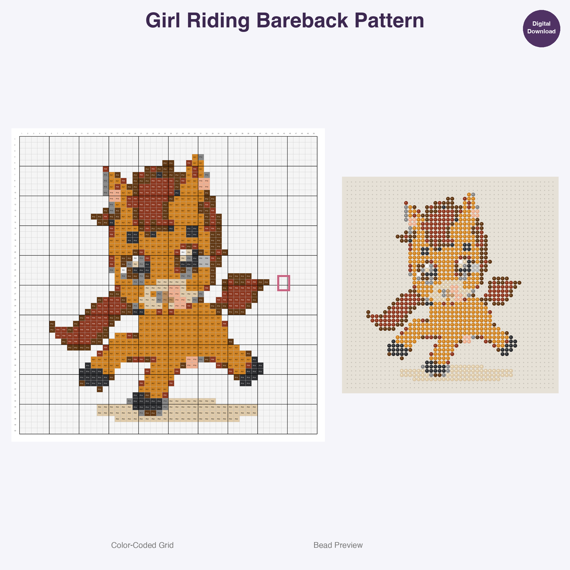 Cute Kids Equestrian Adventures Perler Bead Patterns Bundle, 48 Designs (PDF Digital Download)