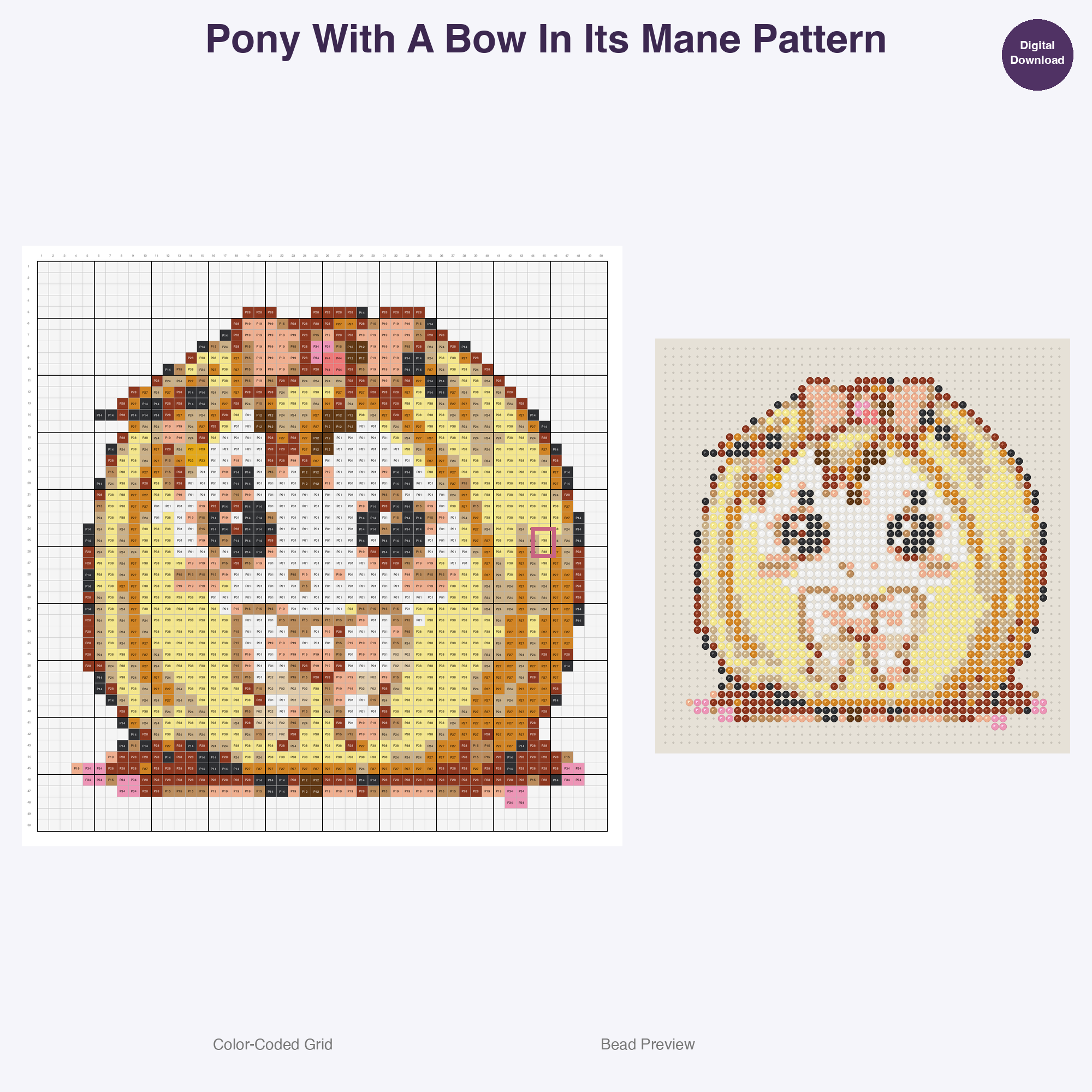 Cute Kids Equestrian Adventures Perler Bead Patterns Bundle, 48 Designs (PDF Digital Download)