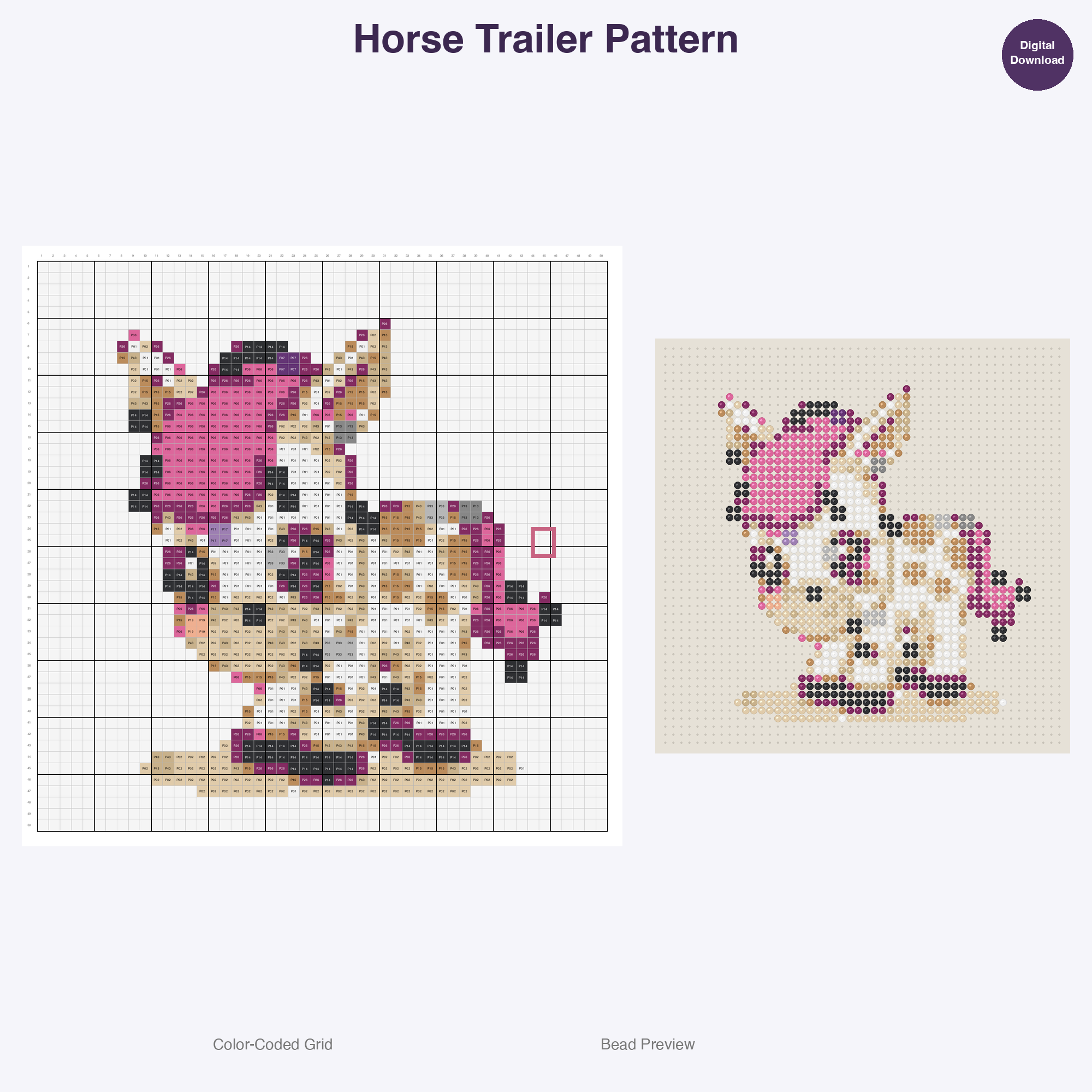 Cute Kids Equestrian Adventures Perler Bead Patterns Bundle, 48 Designs (PDF Digital Download)