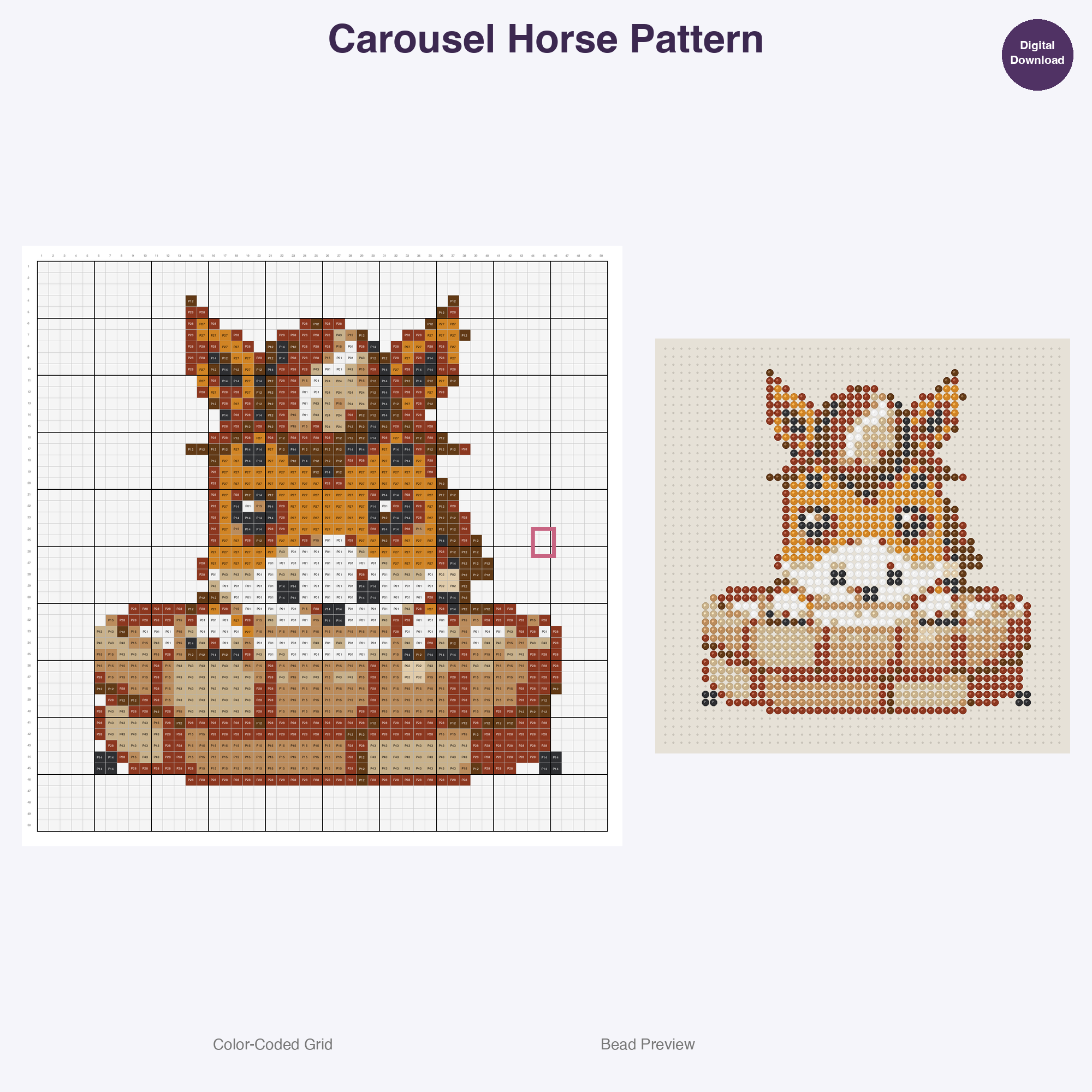 Cute Kids Equestrian Adventures Perler Bead Patterns Bundle, 48 Designs (PDF Digital Download)