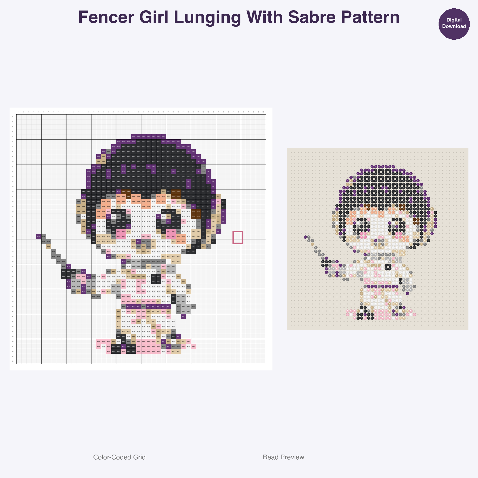 Cute Kids Fencing Adventures Perler Bead Patterns Bundle, 48 Designs (PDF Digital Download)