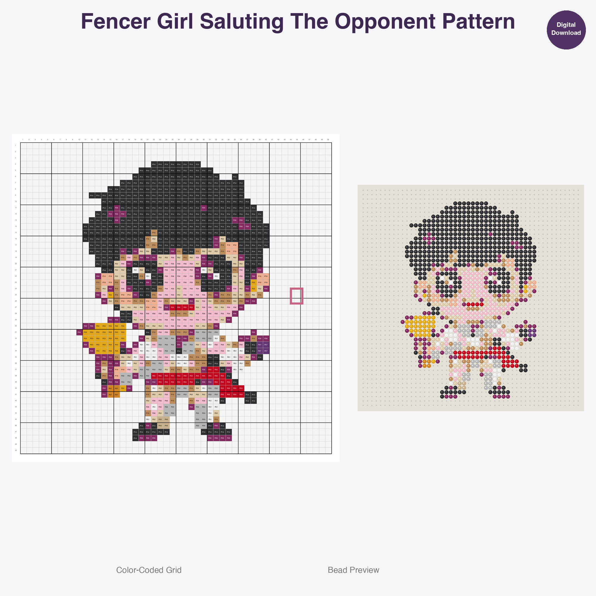 Cute Kids Fencing Adventures Perler Bead Patterns Bundle, 48 Designs (PDF Digital Download)