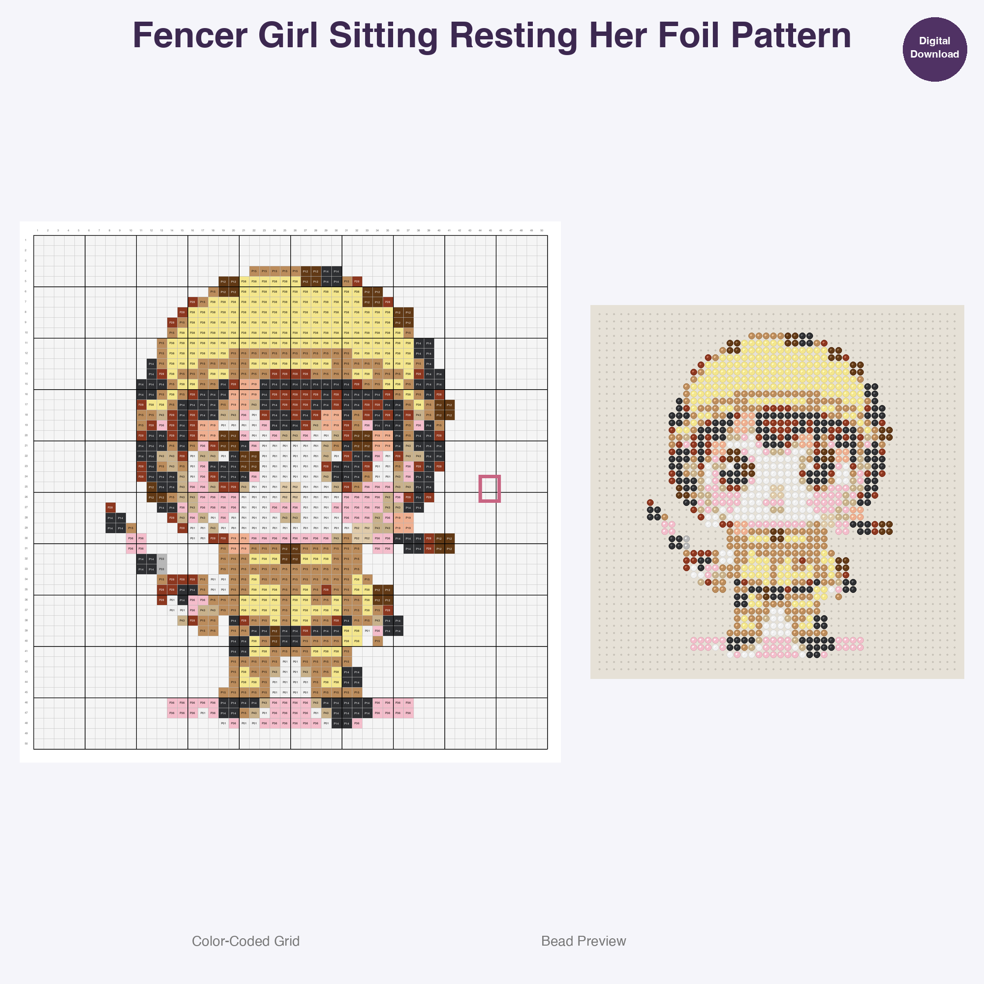 Cute Kids Fencing Adventures Perler Bead Patterns Bundle, 48 Designs (PDF Digital Download)