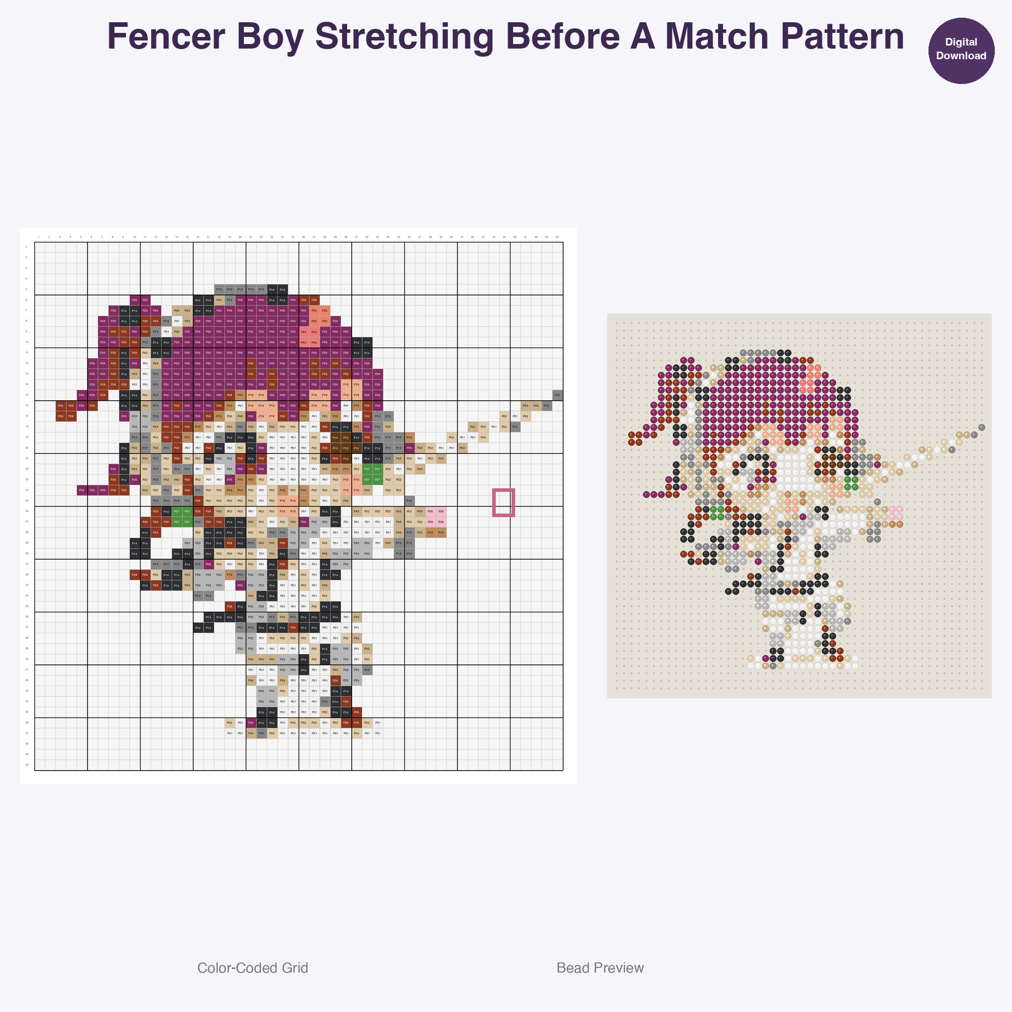 Cute Kids Fencing Adventures Perler Bead Patterns Bundle, 48 Designs (PDF Digital Download)