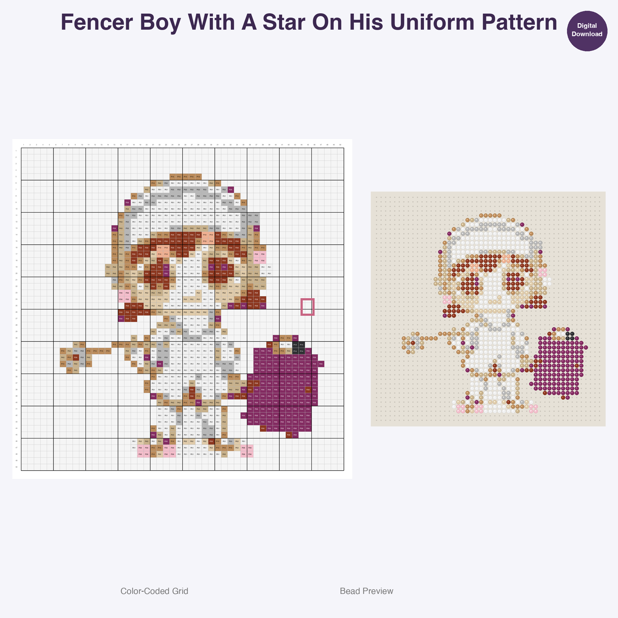 Cute Kids Fencing Adventures Perler Bead Patterns Bundle, 48 Designs (PDF Digital Download)