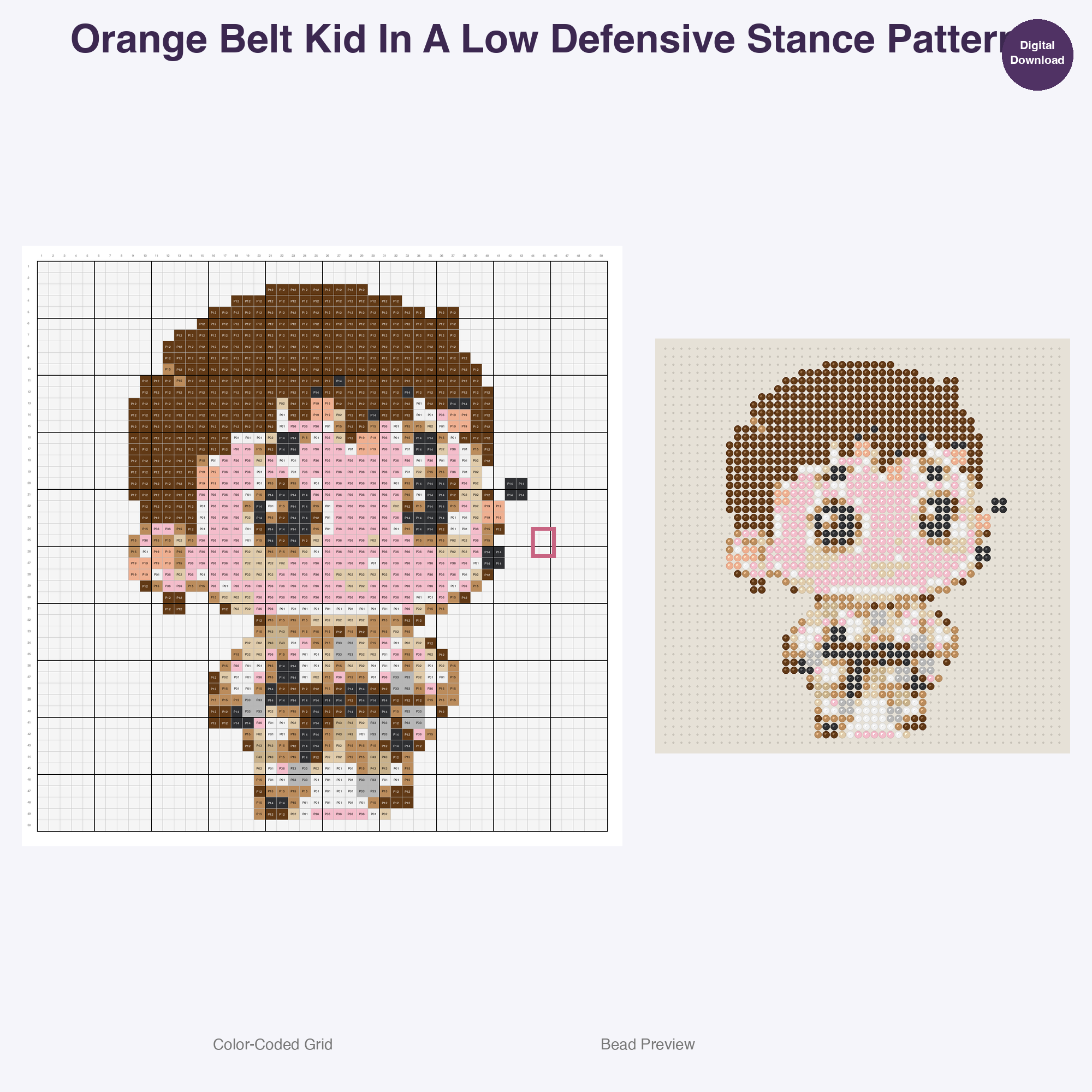 Kawaii Kids Karate Perler Bead Patterns Bundle, 48 Designs (PDF Digital Download)