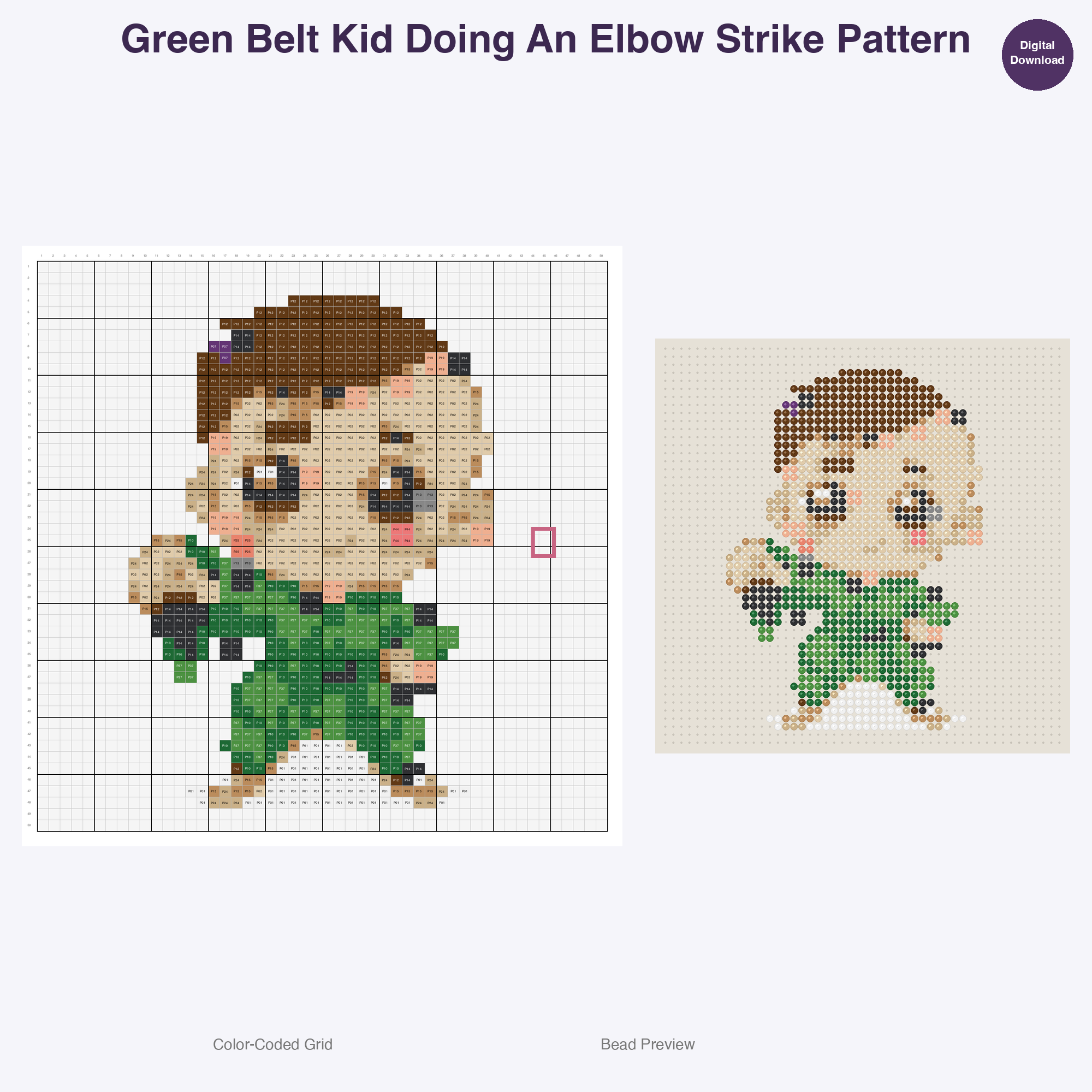 Kawaii Kids Karate Perler Bead Patterns Bundle, 48 Designs (PDF Digital Download)