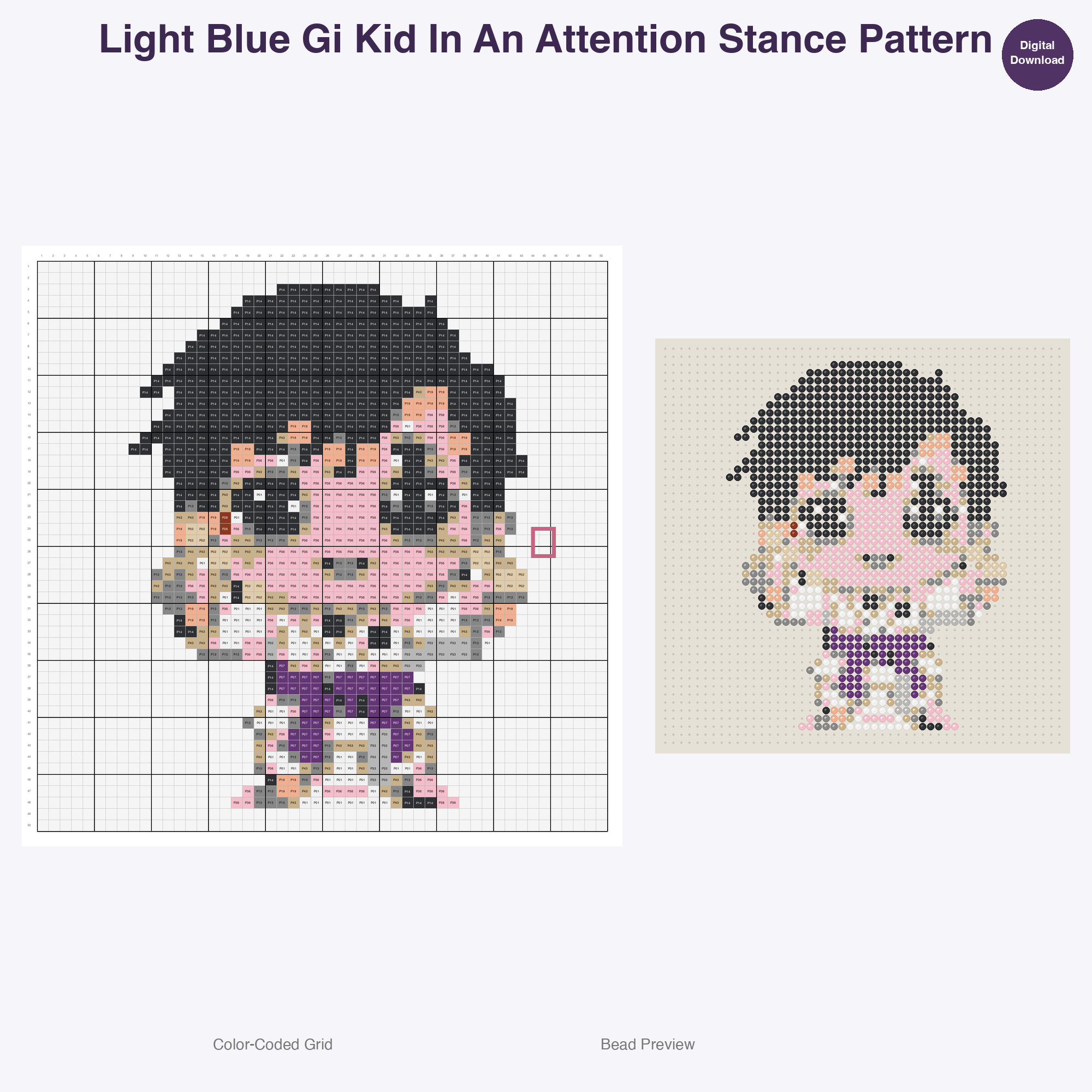 Kawaii Kids Karate Perler Bead Patterns Bundle, 48 Designs (PDF Digital Download)