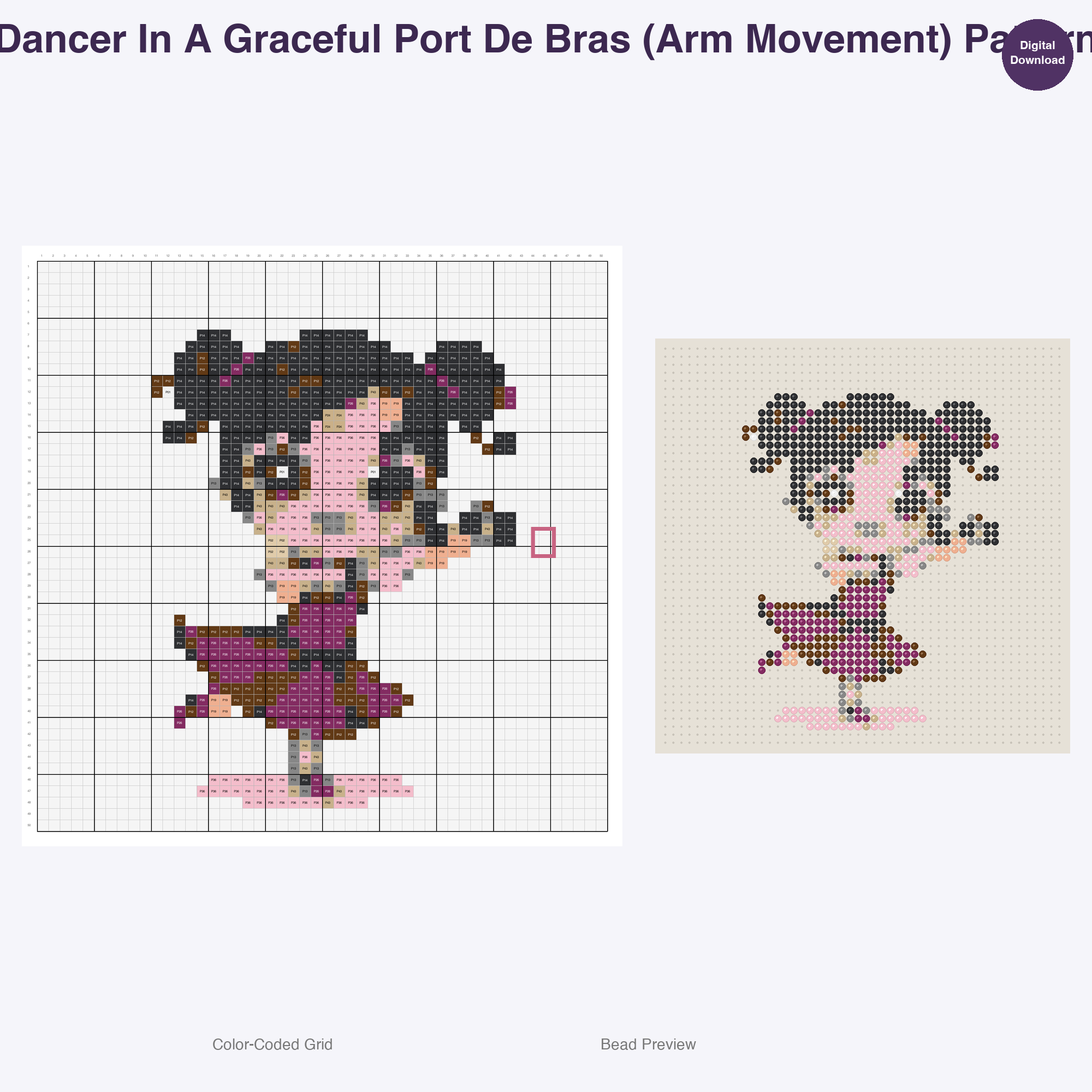 Leaps Twirls Tumbles Perler Bead Patterns, 48 Designs x 2 Grid Sizes (50x50 + 128x128), Fuse Bead PDF Digital Download