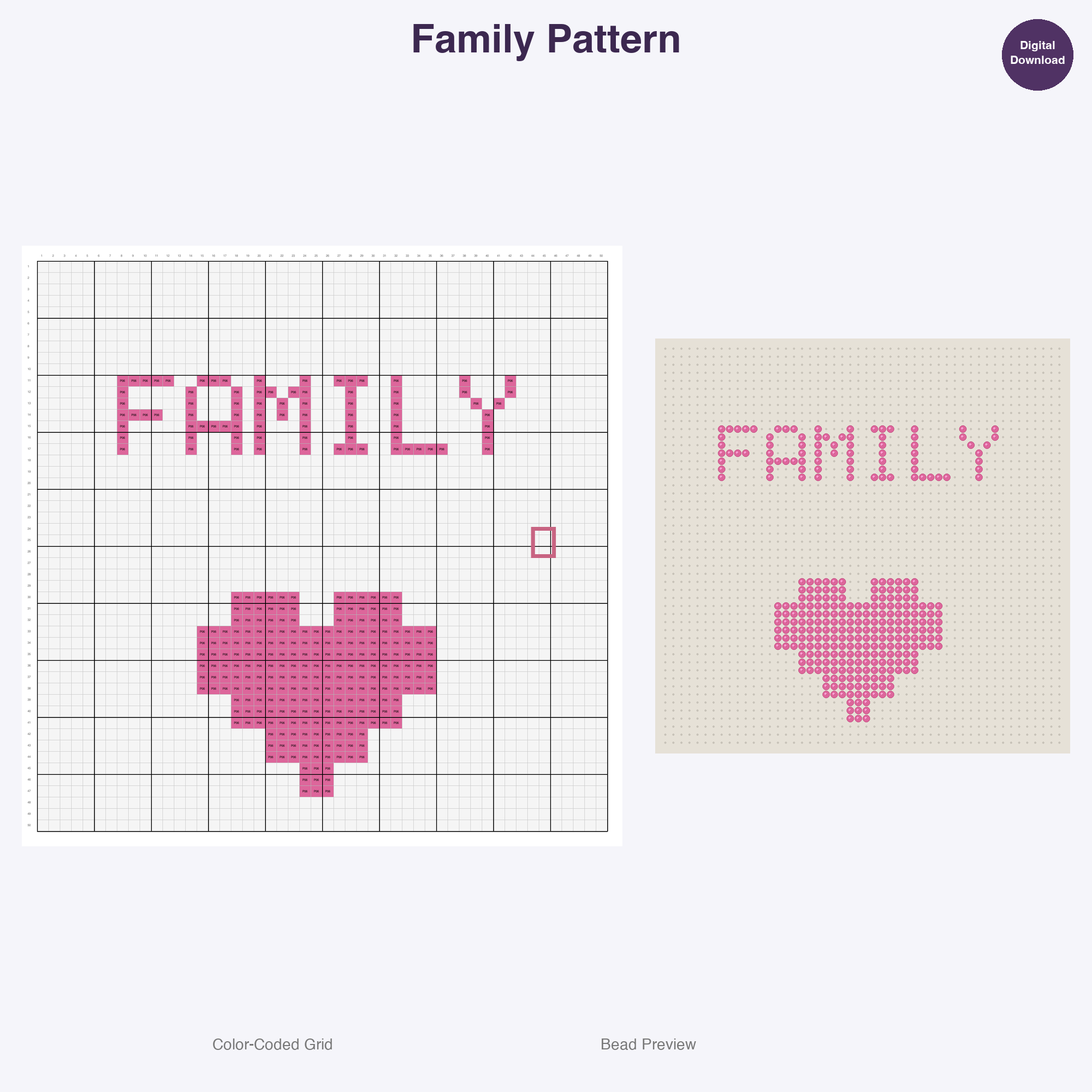 Love & Sweet Talk Word Signs Perler Bead Patterns, 48 Designs x 2 Grid Sizes (50x50 + 128x128), Fuse Bead PDF Digital Download