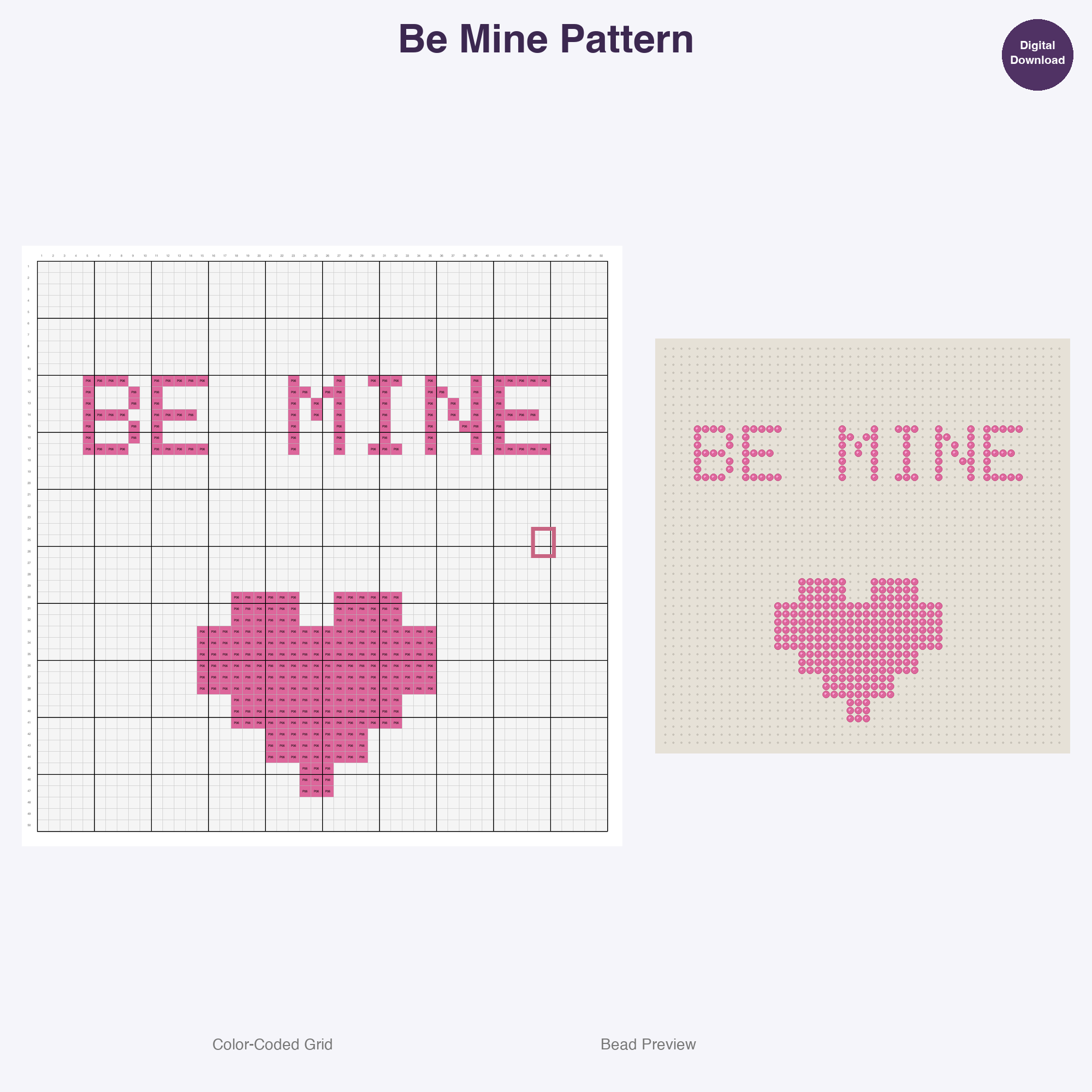 Love & Sweet Talk Word Signs Perler Bead Patterns, 48 Designs x 2 Grid Sizes (50x50 + 128x128), Fuse Bead PDF Digital Download