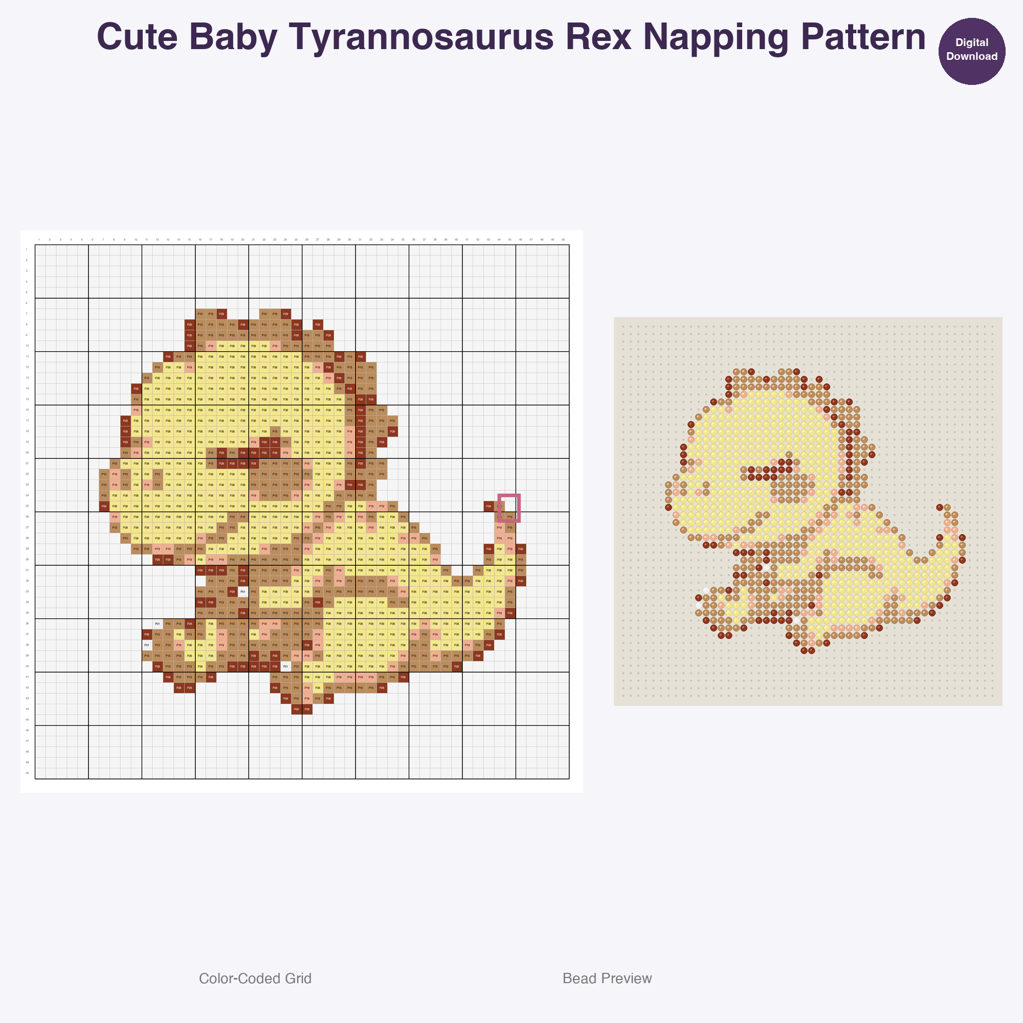 Mesozoic Munchkins Perler Bead Patterns Bundle, 48 Designs (PDF Digital Download)