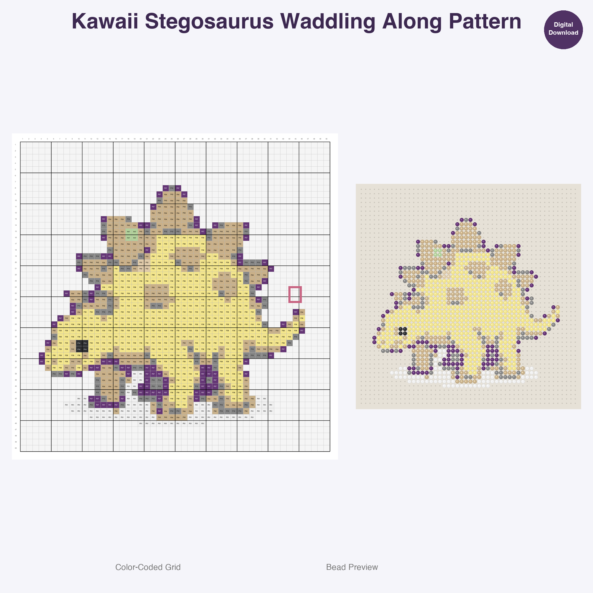 Mesozoic Munchkins Perler Bead Patterns Bundle, 48 Designs (PDF Digital Download)