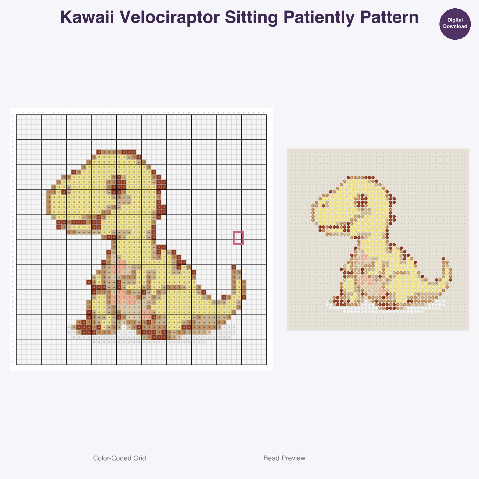 Mesozoic Munchkins Perler Bead Patterns Bundle, 48 Designs (PDF Digital Download)
