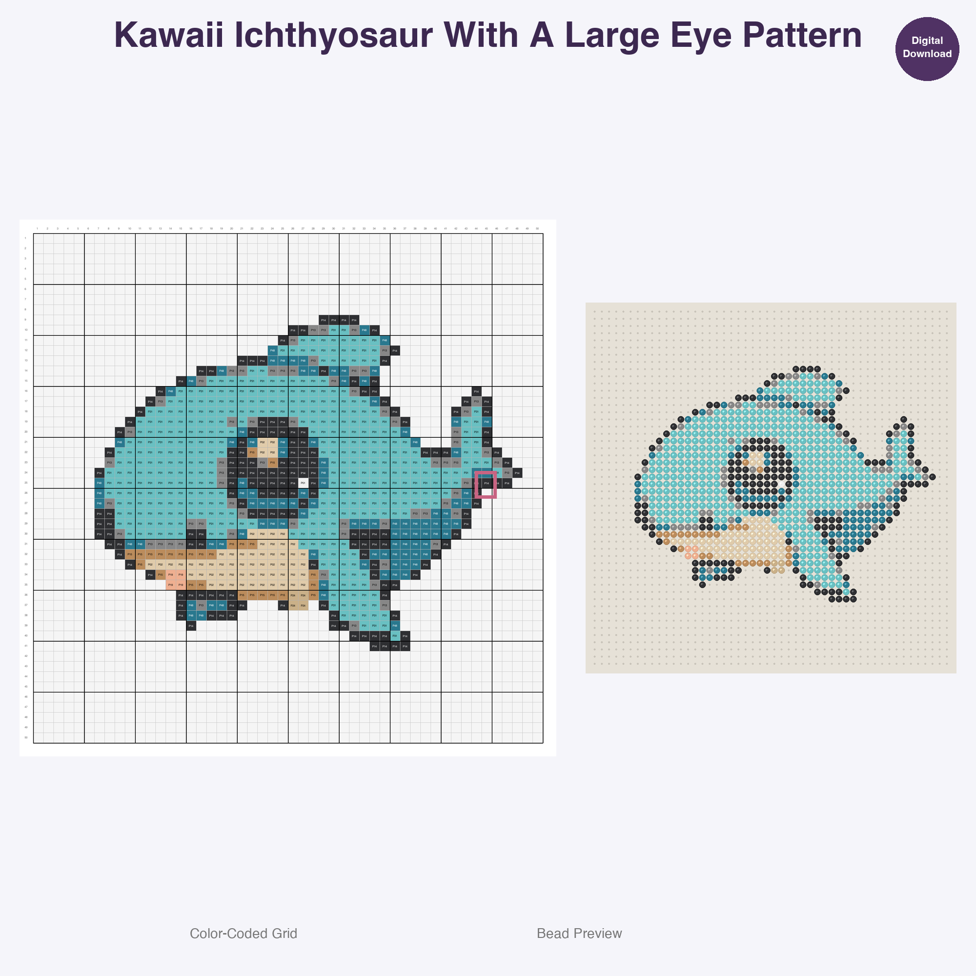 Mesozoic Munchkins Perler Bead Patterns Bundle, 48 Designs (PDF Digital Download)