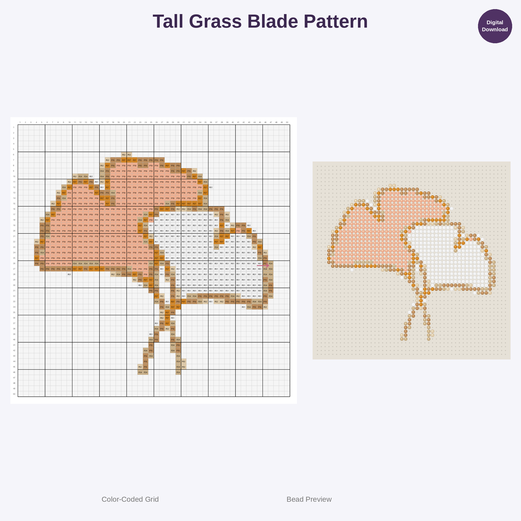 Minimal Botanical Leaves Perler Bead Patterns Bundle, 48 Designs (PDF Digital Download)