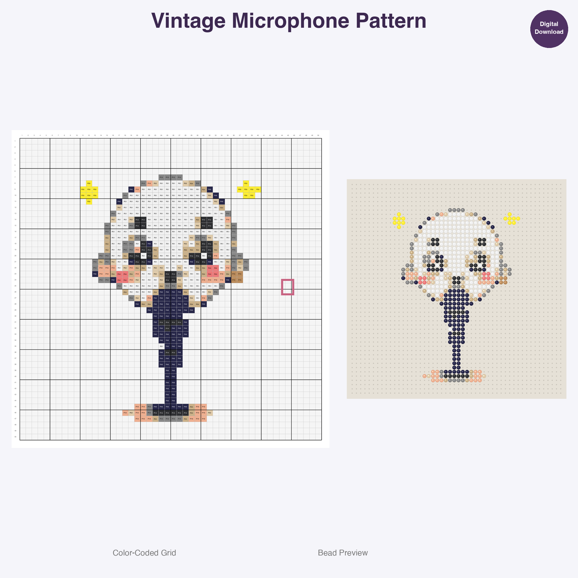 Music Festival Fun Perler Bead Patterns Bundle, 48 Designs (PDF Digital Download)