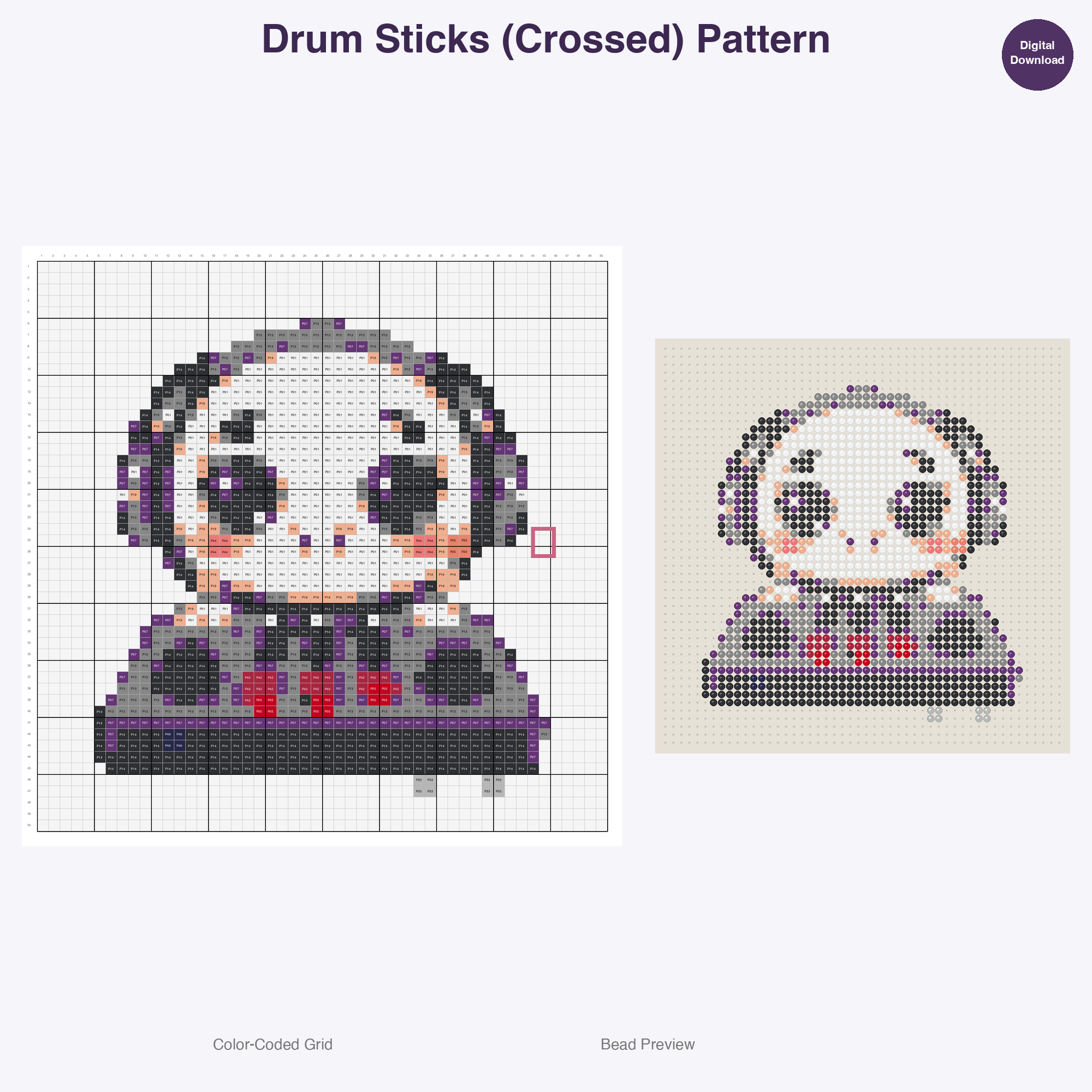 Music Festival Fun Perler Bead Patterns Bundle, 48 Designs (PDF Digital Download)
