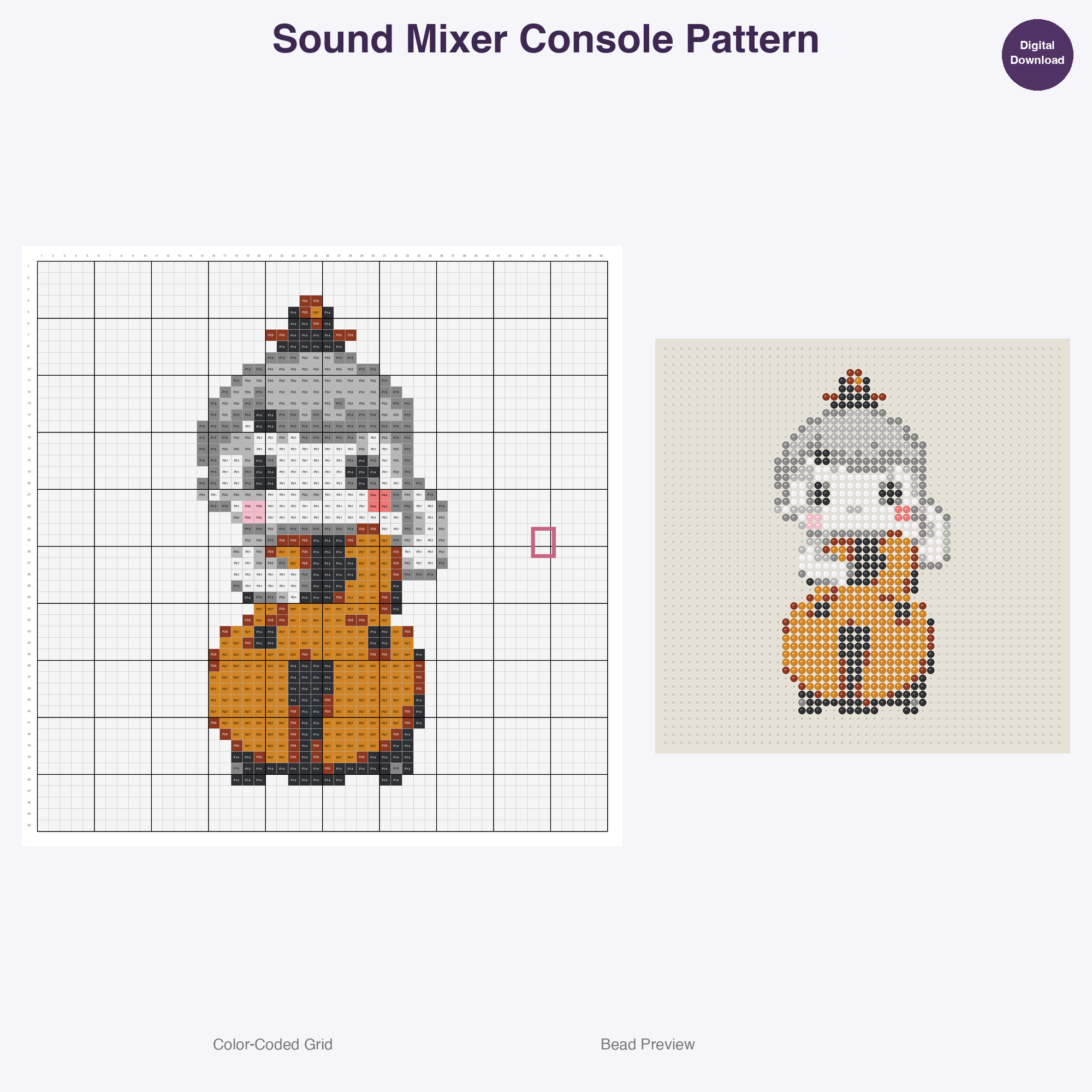 Music Festival Fun Perler Bead Patterns Bundle, 48 Designs (PDF Digital Download)