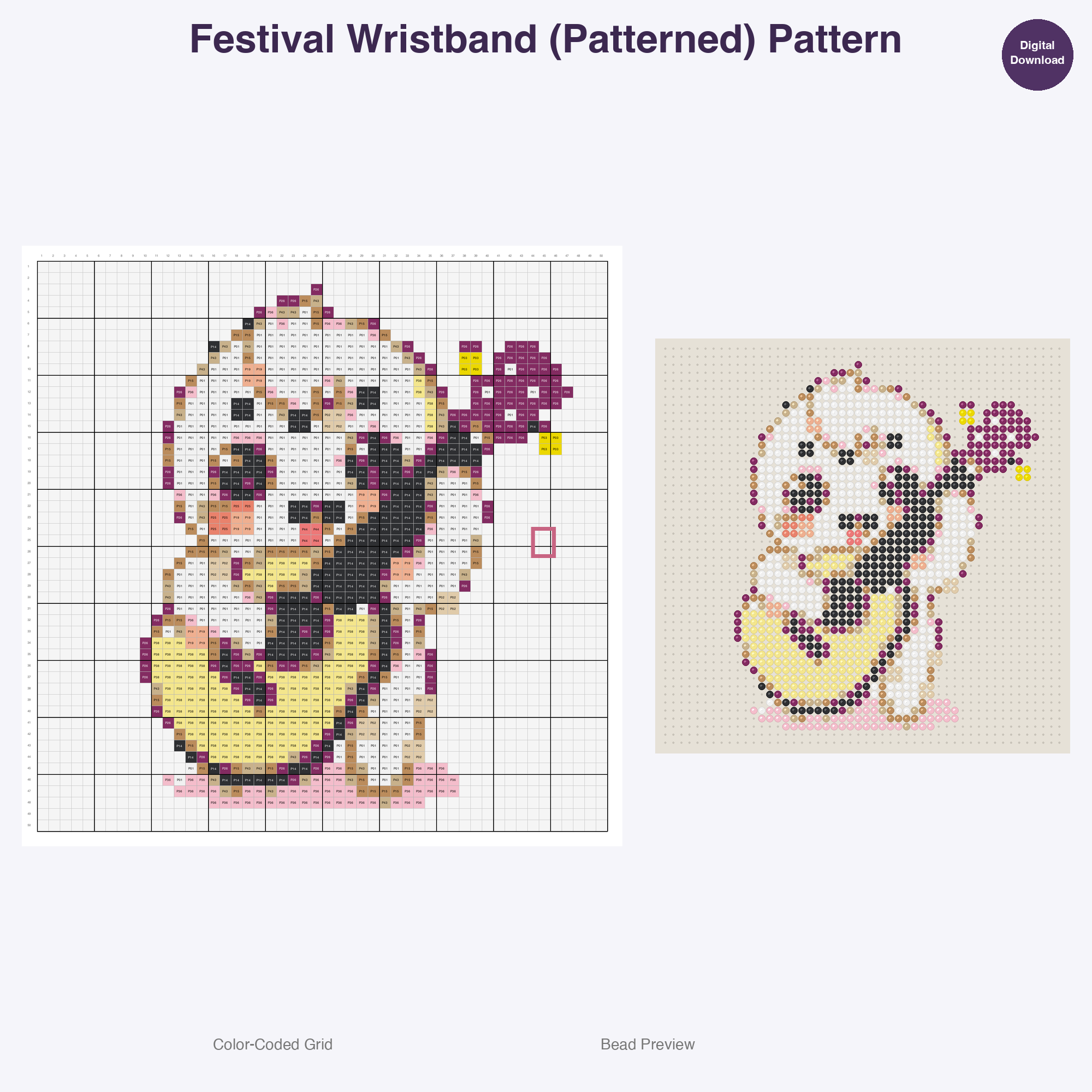 Music Festival Fun Perler Bead Patterns Bundle, 48 Designs (PDF Digital Download)