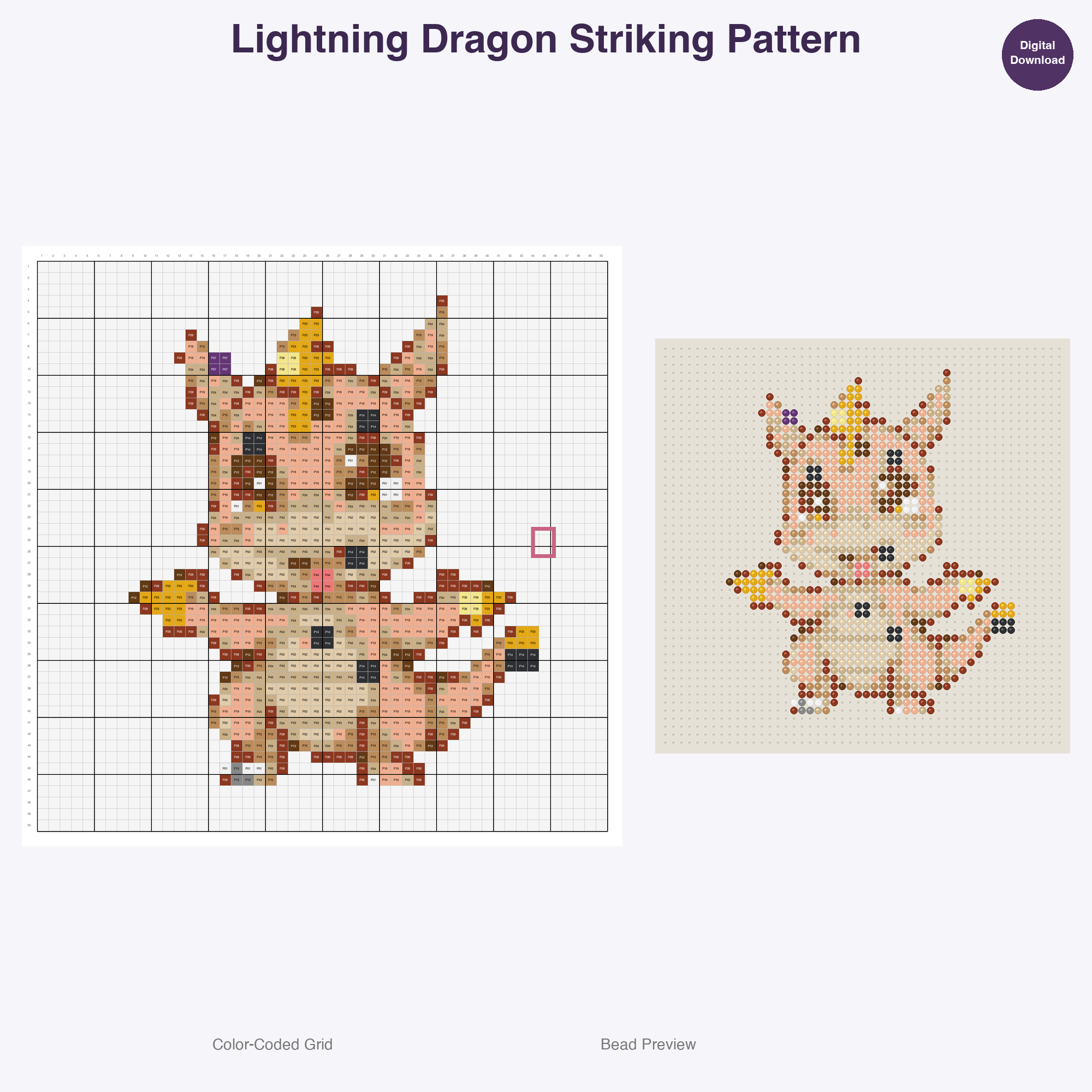 Mythical Elemental Guardians Perler Bead Patterns Bundle, 48 Designs (PDF Digital Download)
