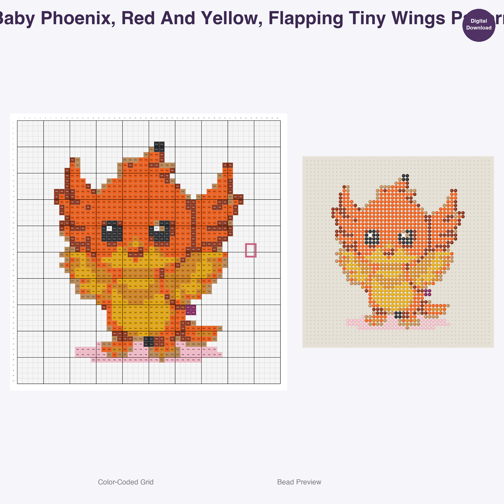 Mythical Hatchlings Foals Perler Bead Patterns, 48 Designs x 3 Grid Sizes (29x29 + 50x50 + 128x128), Fuse Bead PDF Digital Download