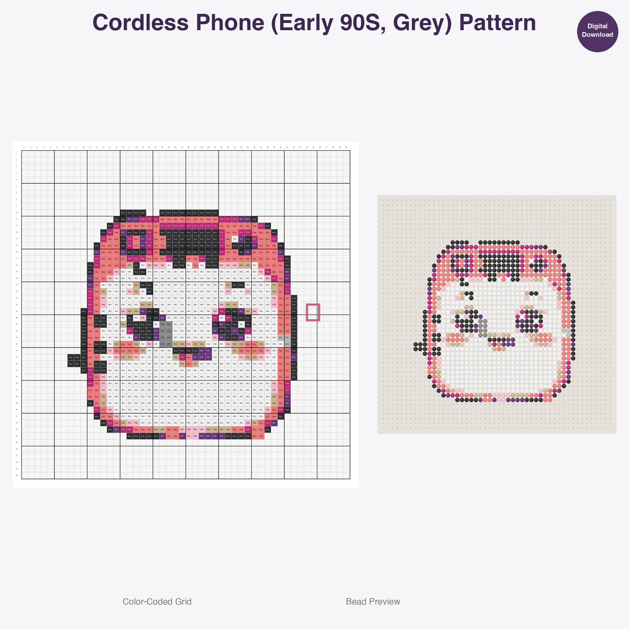 Nostalgic Gadget Charm Perler Bead Patterns Bundle, 48 Designs (PDF Digital Download)