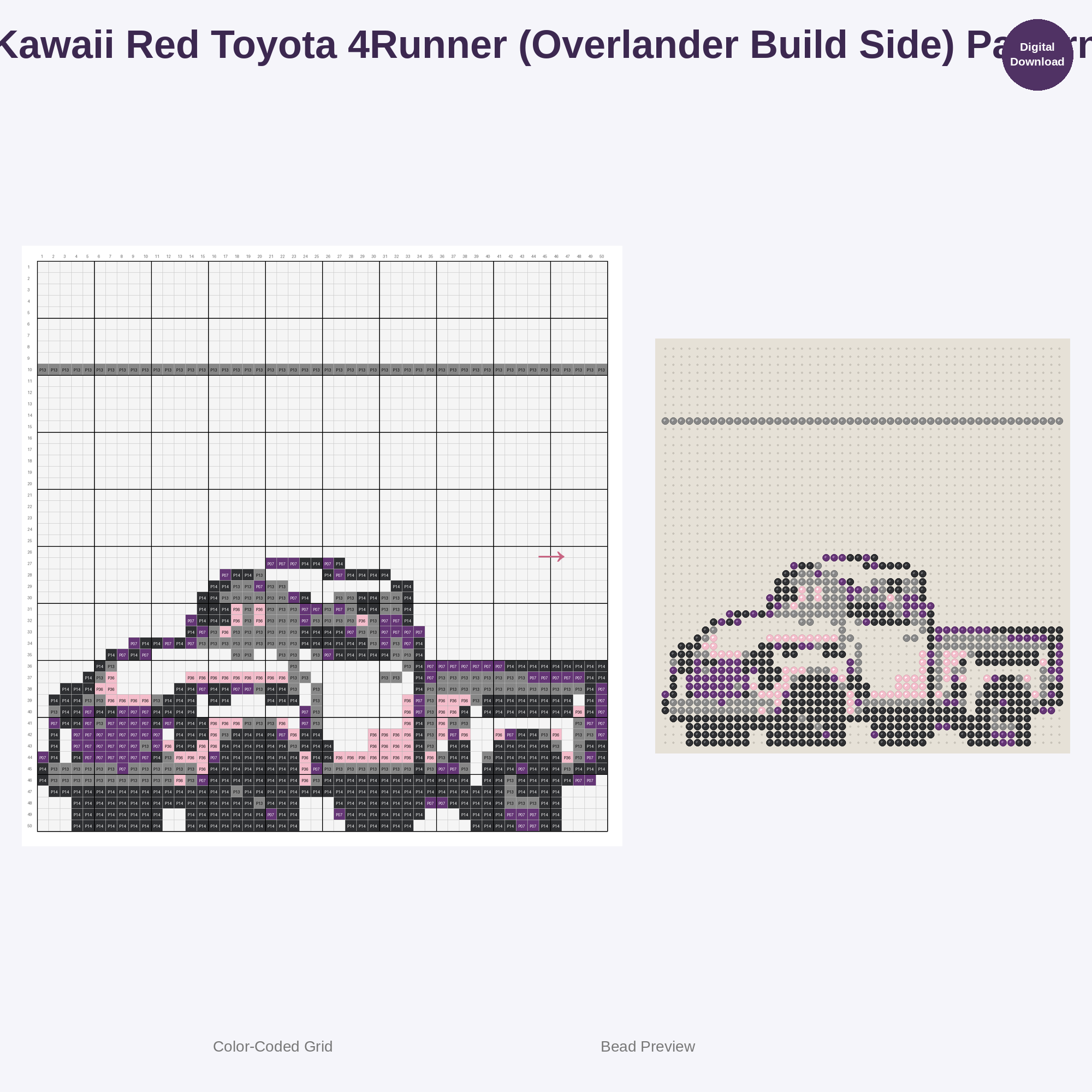 Off-Road Truck & Jeep Adventure Perler Bead Patterns Bundle, 48 Designs (PDF Digital Download)