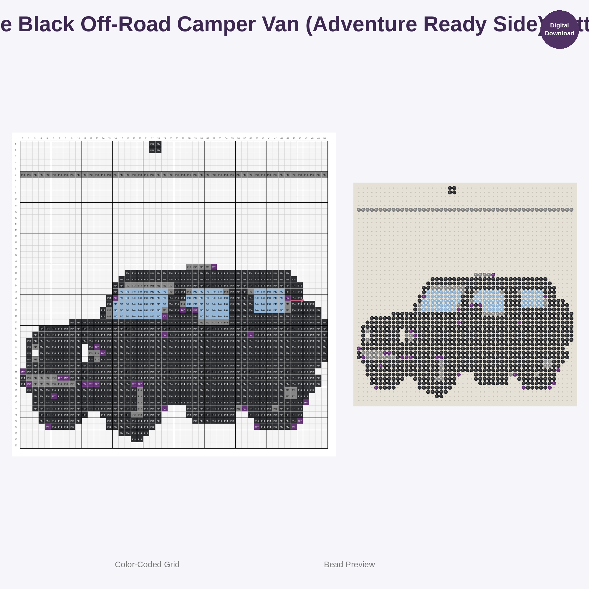 Off-Road Truck & Jeep Adventure Perler Bead Patterns Bundle, 48 Designs (PDF Digital Download)