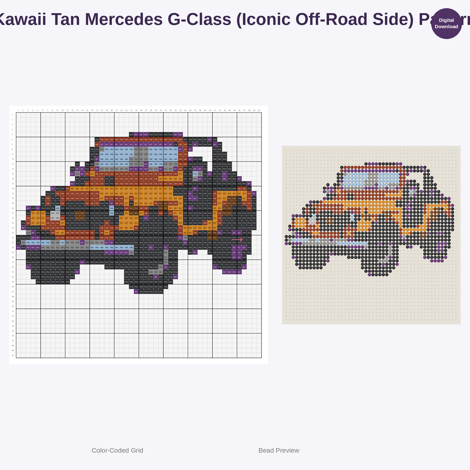 Off-Road Truck & Jeep Adventure Perler Bead Patterns Bundle, 48 Designs (PDF Digital Download)