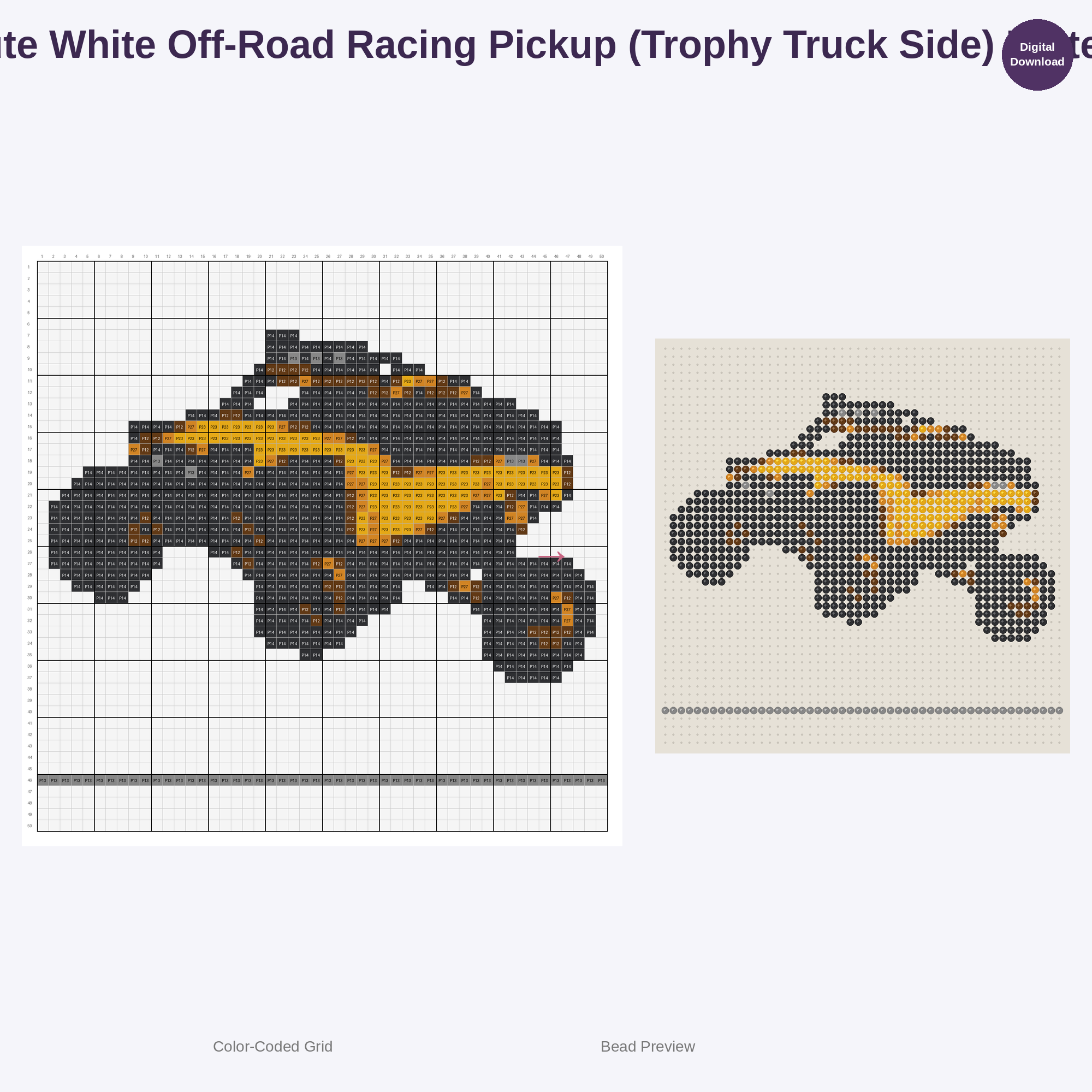 Off-Road Truck & Jeep Adventure Perler Bead Patterns Bundle, 48 Designs (PDF Digital Download)