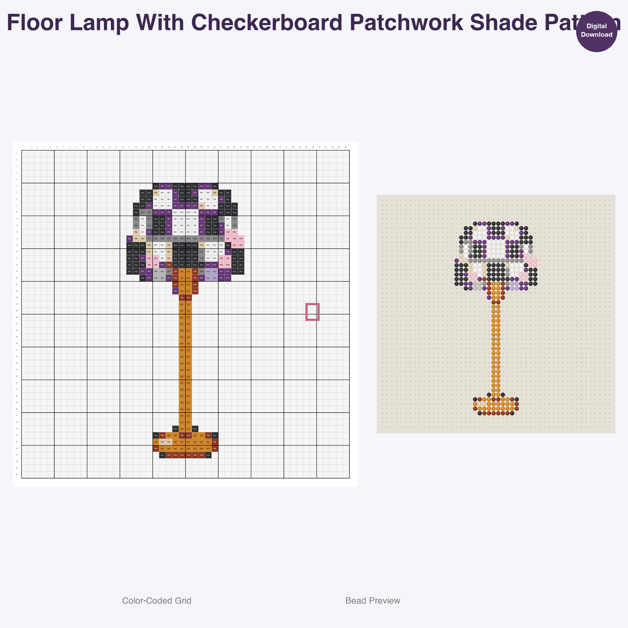 Patchwork Home Comforts Perler Bead Patterns, 48 Designs x 2 Grid Sizes (50x50 + 128x128), Fuse Bead PDF Digital Download