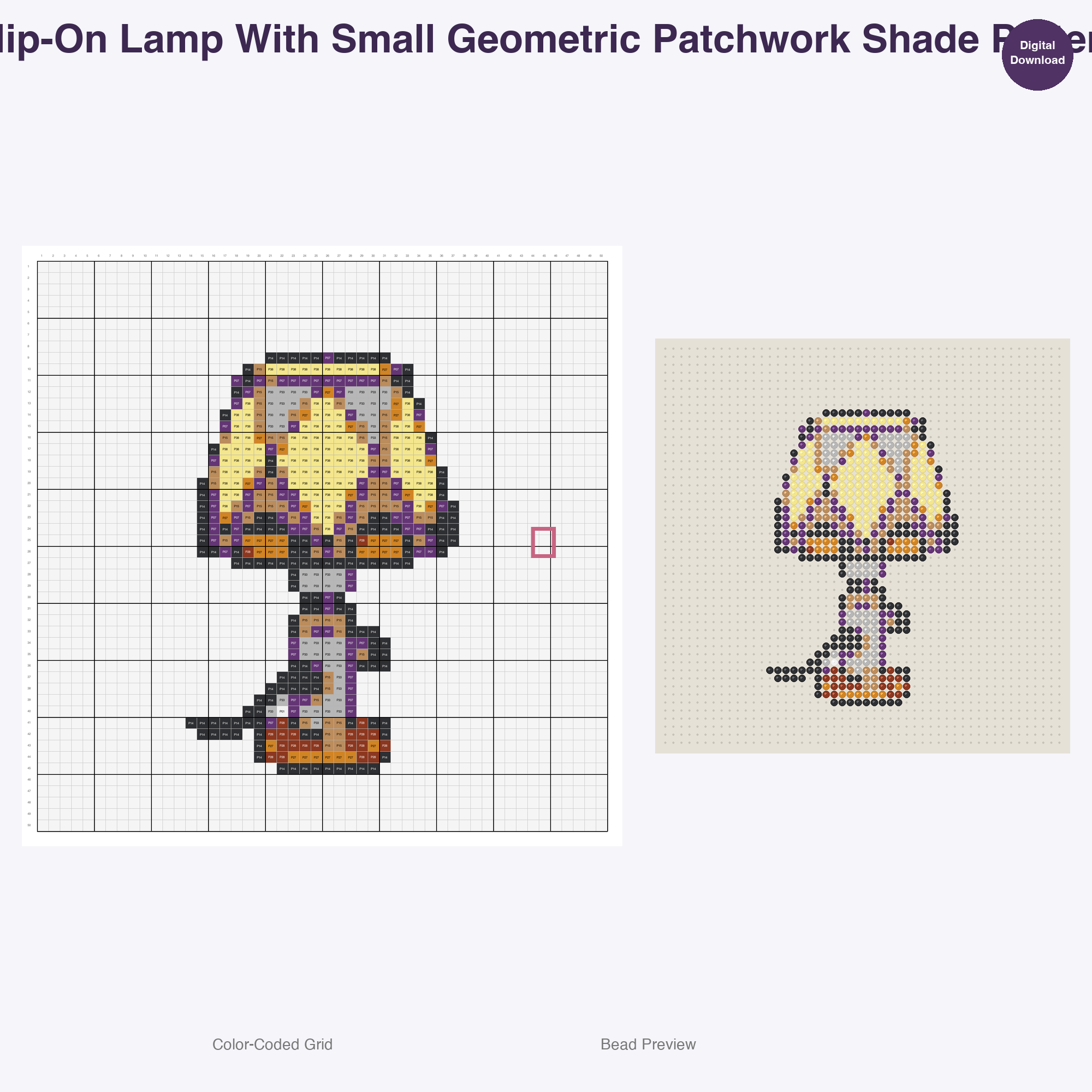 Patchwork Home Comforts Perler Bead Patterns, 48 Designs x 2 Grid Sizes (50x50 + 128x128), Fuse Bead PDF Digital Download