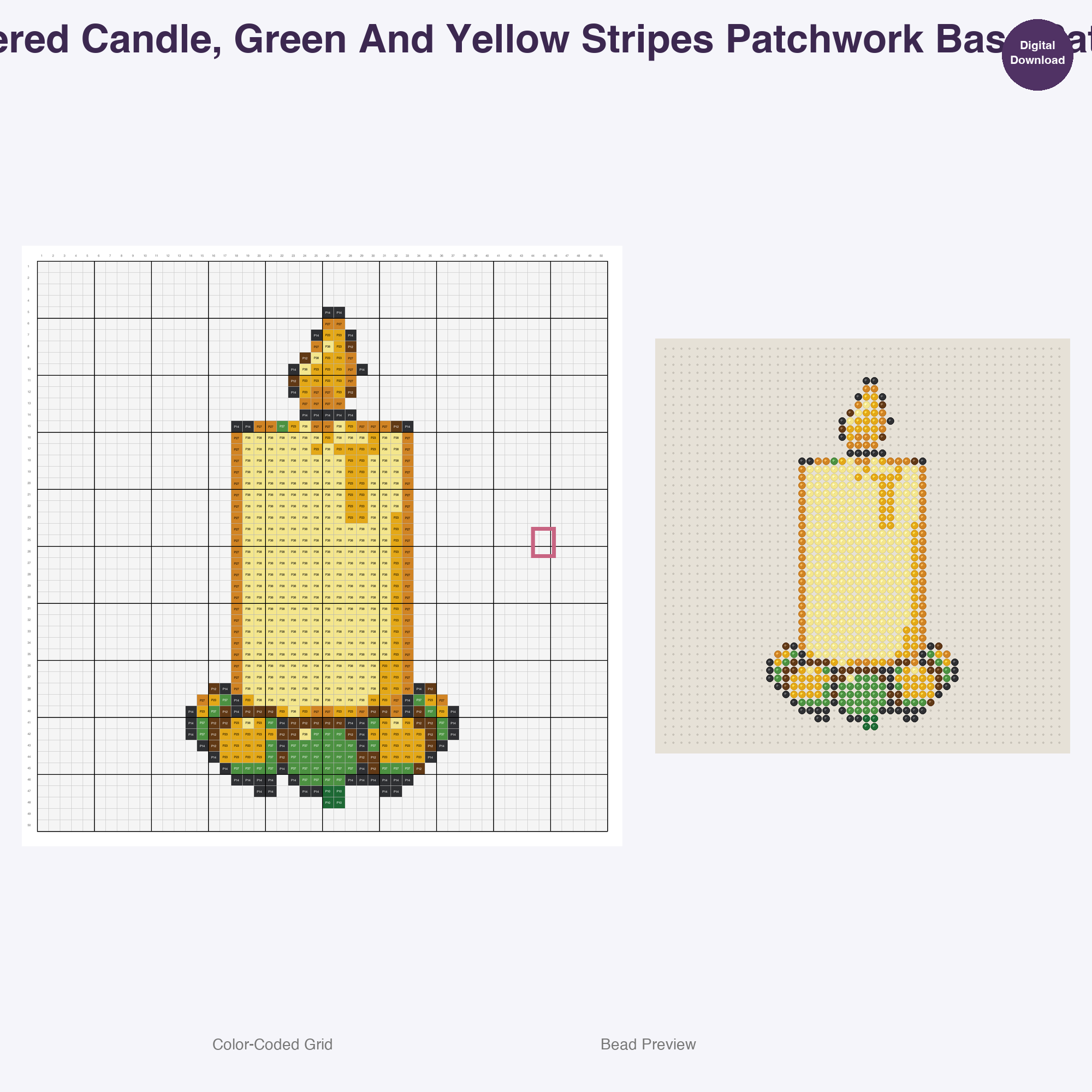 Patchwork Home Comforts Perler Bead Patterns, 48 Designs x 2 Grid Sizes (50x50 + 128x128), Fuse Bead PDF Digital Download