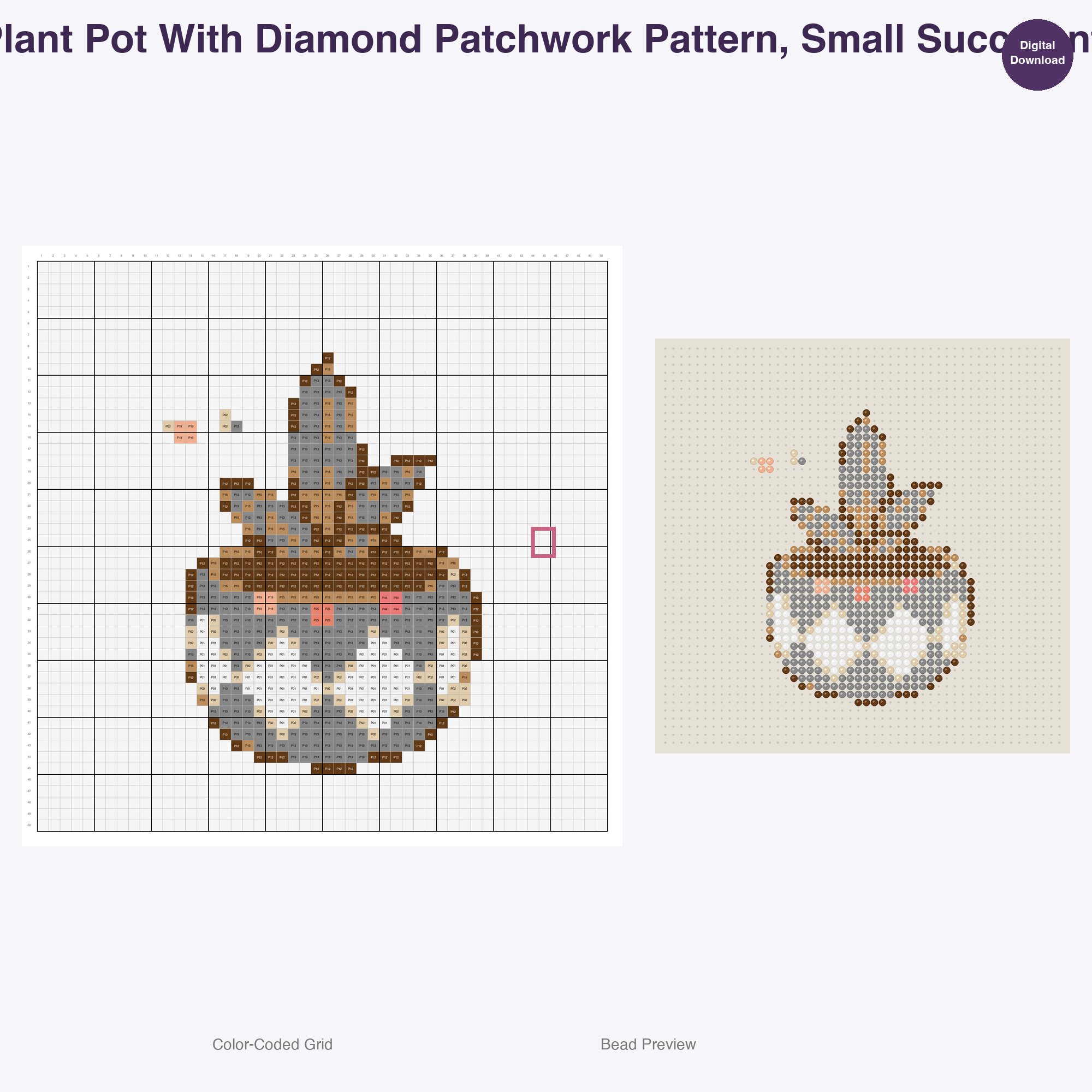 Patchwork Home Comforts Perler Bead Patterns, 48 Designs x 2 Grid Sizes (50x50 + 128x128), Fuse Bead PDF Digital Download