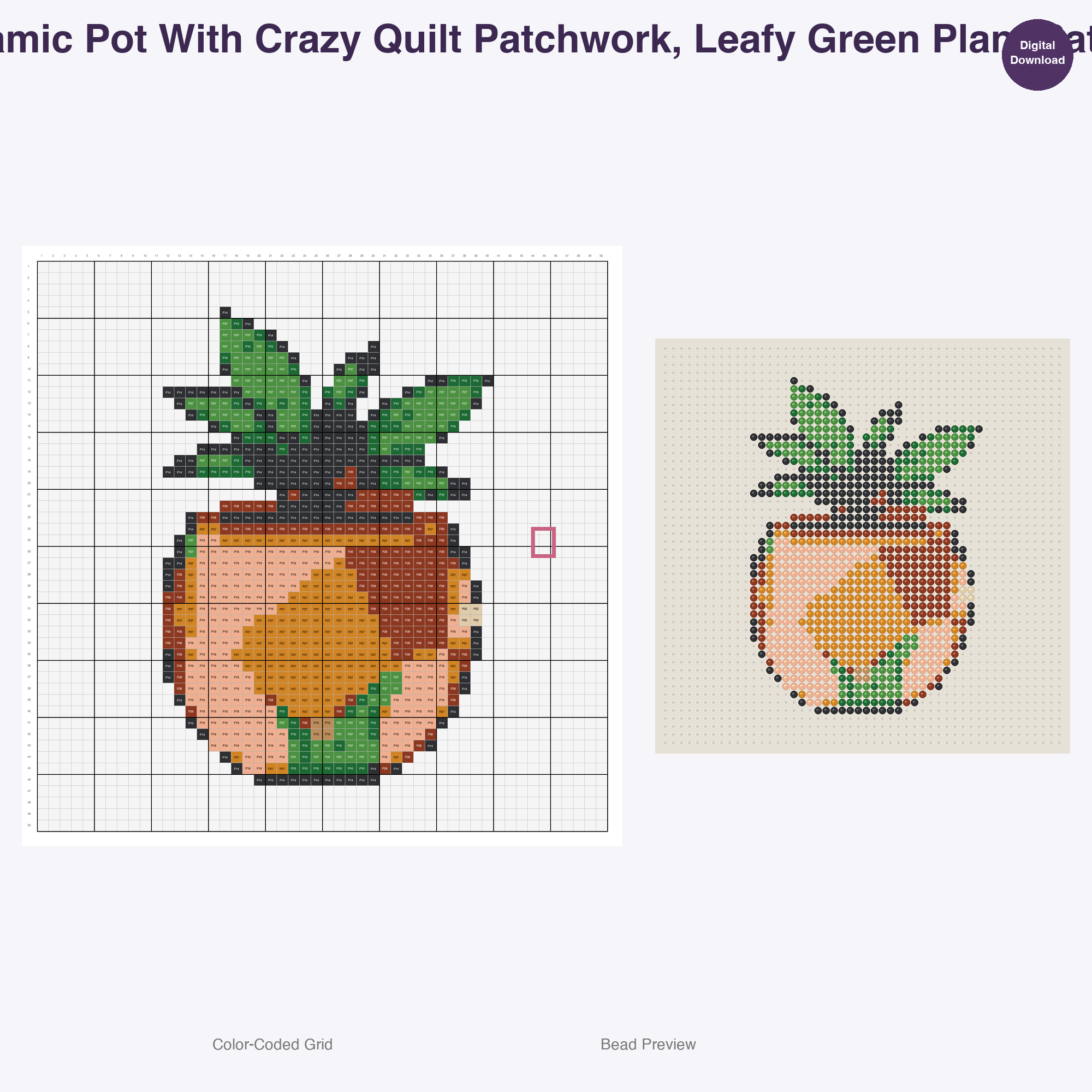 Patchwork Home Comforts Perler Bead Patterns, 48 Designs x 2 Grid Sizes (50x50 + 128x128), Fuse Bead PDF Digital Download