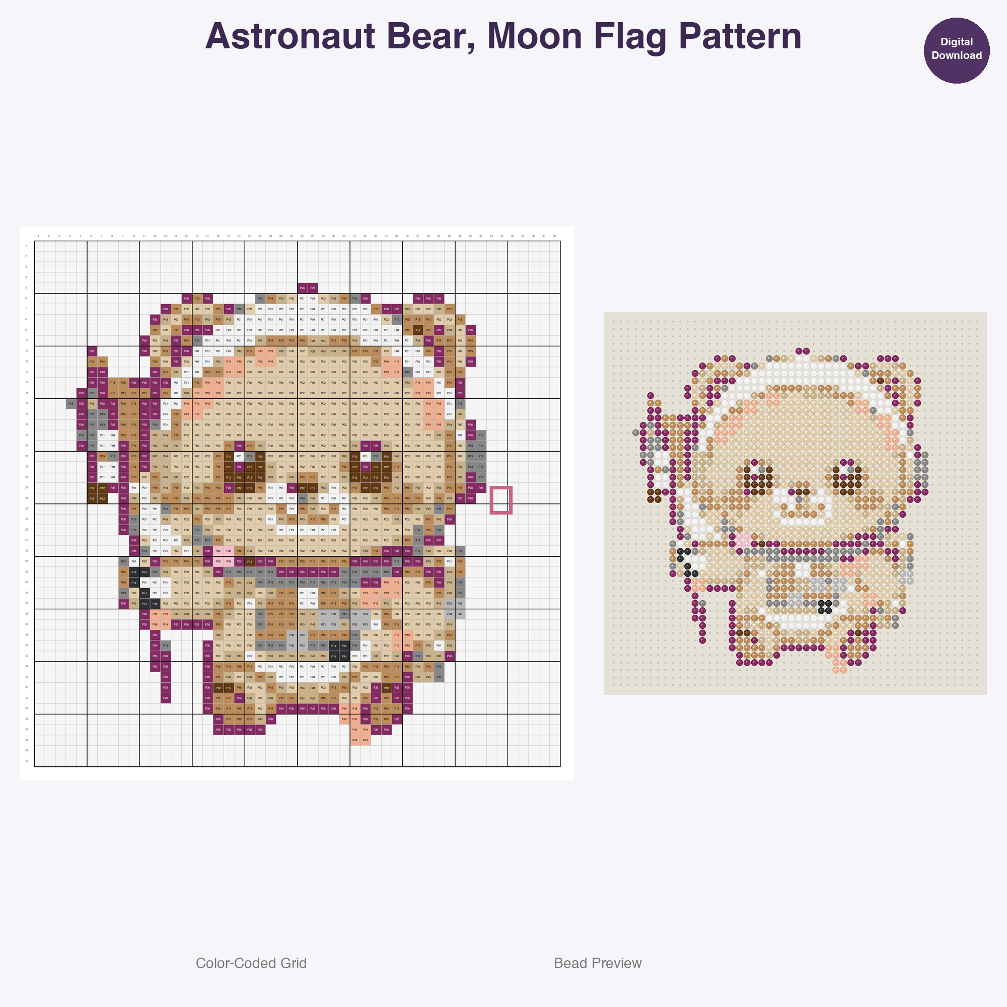 Pawsome Professions Perler Bead Patterns, 48 Designs x 3 Grid Sizes (29x29 + 50x50 + 128x128), Fuse Bead PDF Digital Download