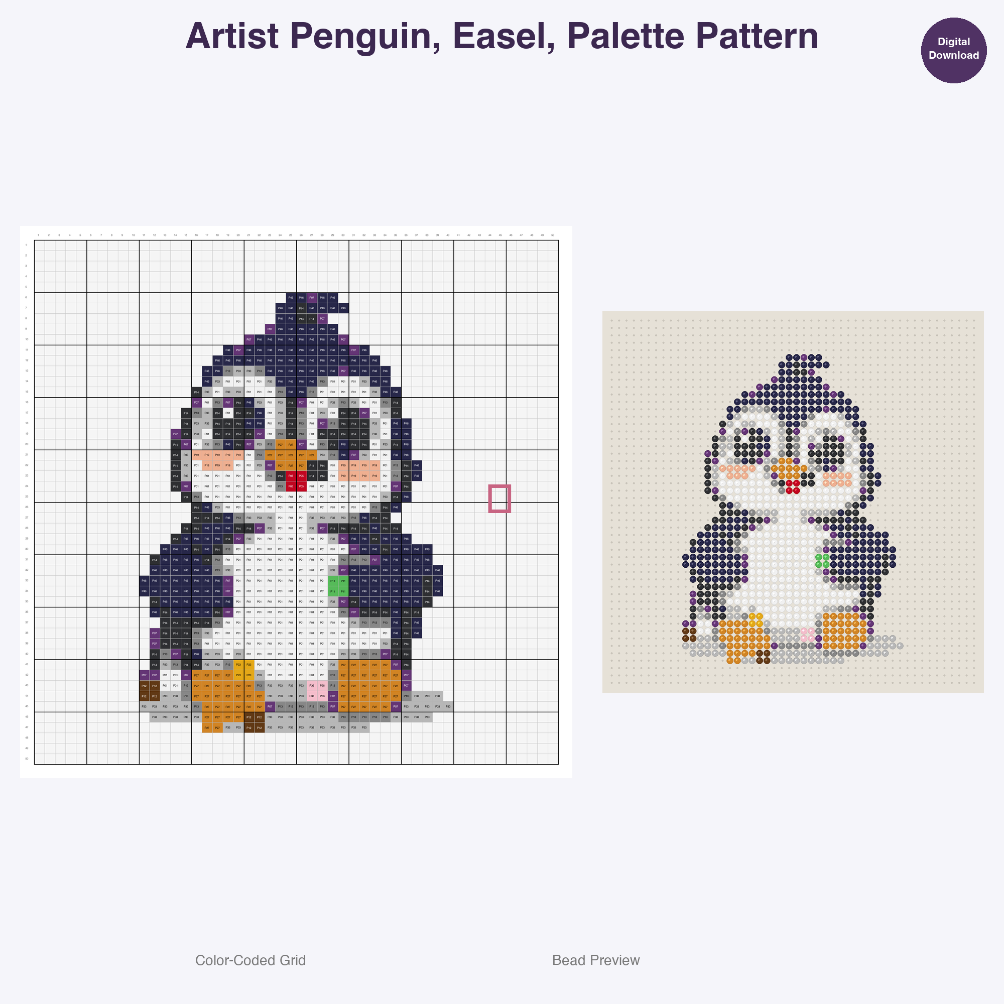 Pawsome Professions Perler Bead Patterns, 48 Designs x 3 Grid Sizes (29x29 + 50x50 + 128x128), Fuse Bead PDF Digital Download