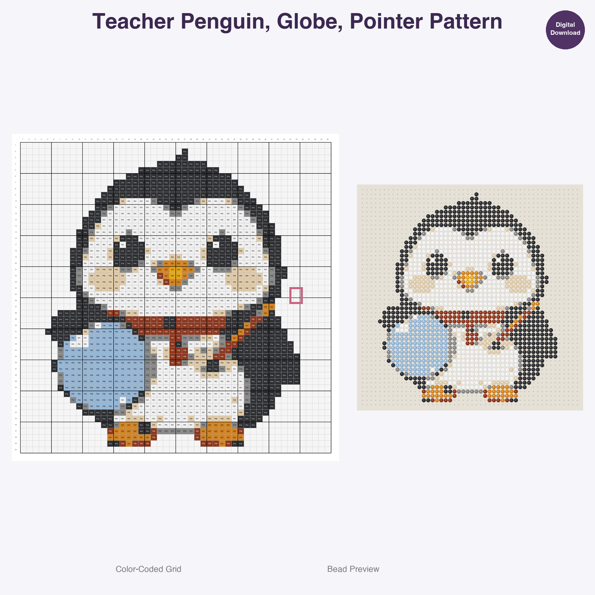 Pawsome Professions Perler Bead Patterns, 48 Designs x 3 Grid Sizes (29x29 + 50x50 + 128x128), Fuse Bead PDF Digital Download