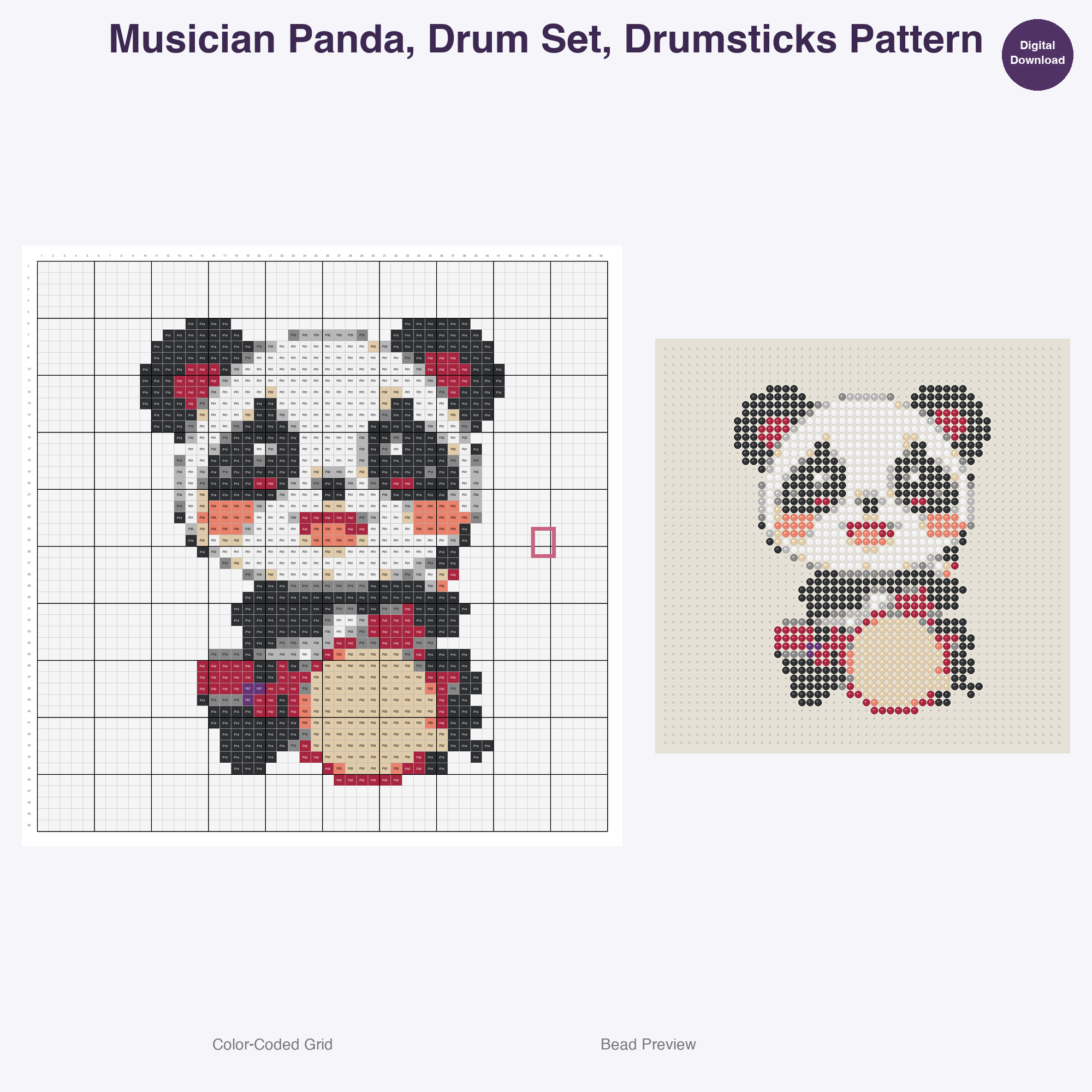 Pawsome Professions Perler Bead Patterns, 48 Designs x 3 Grid Sizes (29x29 + 50x50 + 128x128), Fuse Bead PDF Digital Download