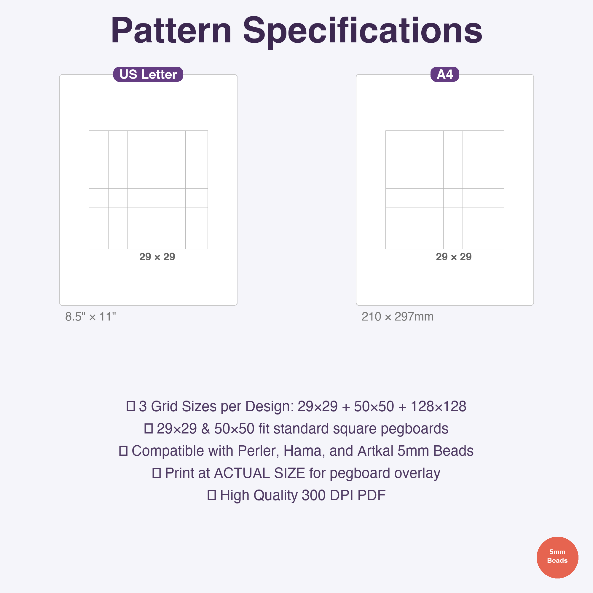 Pawsome Professions Perler Bead Patterns, 48 Designs x 3 Grid Sizes (29x29 + 50x50 + 128x128), Fuse Bead PDF Digital Download