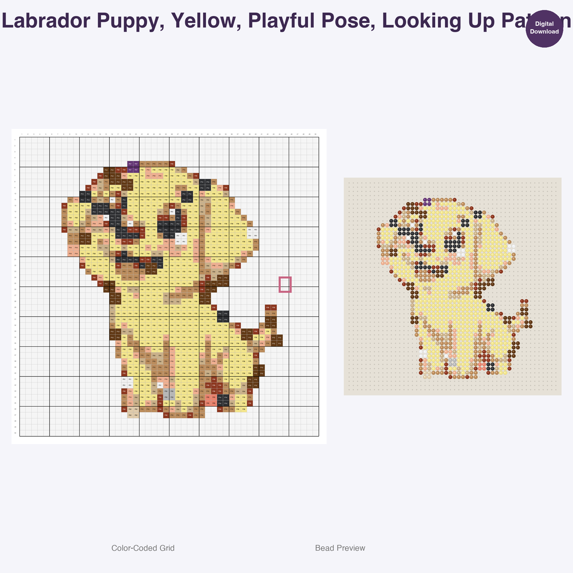 Pawsome Puppy Parade Perler Bead Patterns, 48 Designs x 3 Grid Sizes (29x29 + 50x50 + 128x128), Fuse Bead PDF Digital Download