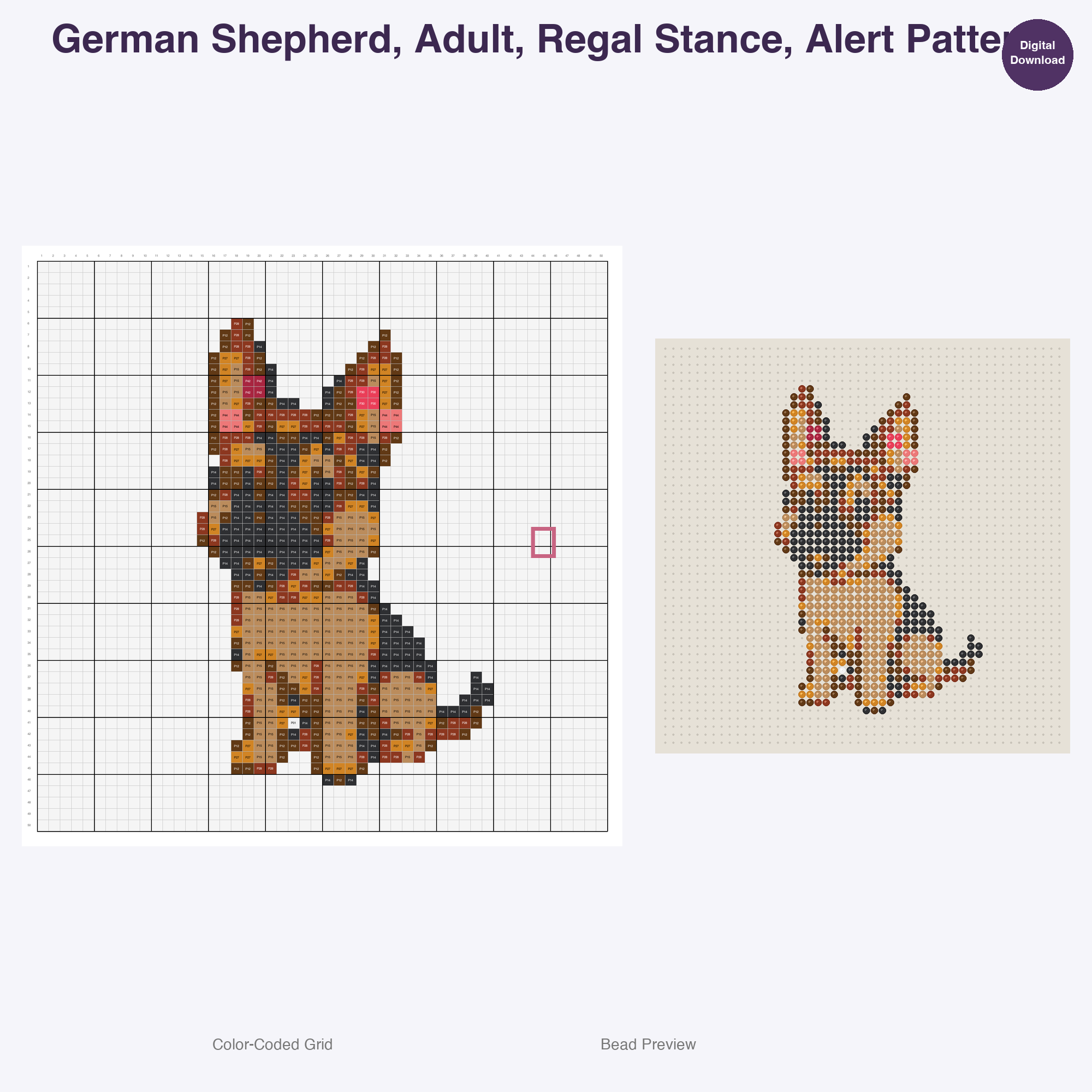 Pawsome Puppy Parade Perler Bead Patterns, 48 Designs x 3 Grid Sizes (29x29 + 50x50 + 128x128), Fuse Bead PDF Digital Download
