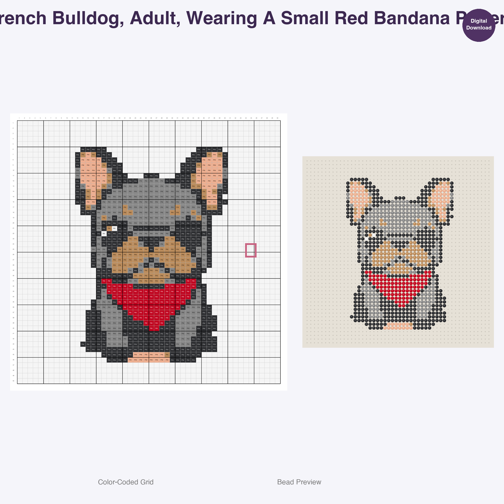 Pawsome Puppy Parade Perler Bead Patterns, 48 Designs x 3 Grid Sizes (29x29 + 50x50 + 128x128), Fuse Bead PDF Digital Download