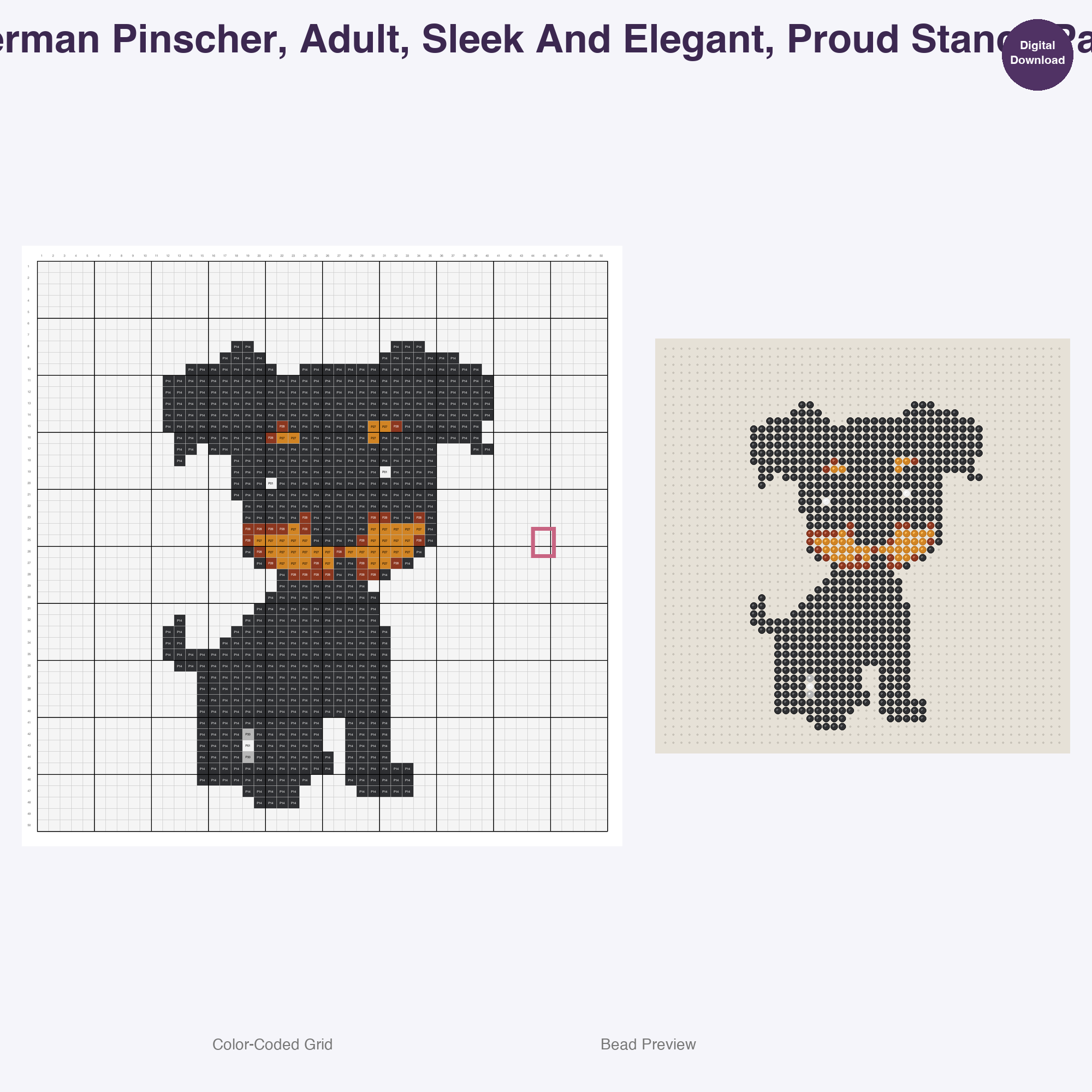 Pawsome Puppy Parade Perler Bead Patterns, 48 Designs x 3 Grid Sizes (29x29 + 50x50 + 128x128), Fuse Bead PDF Digital Download