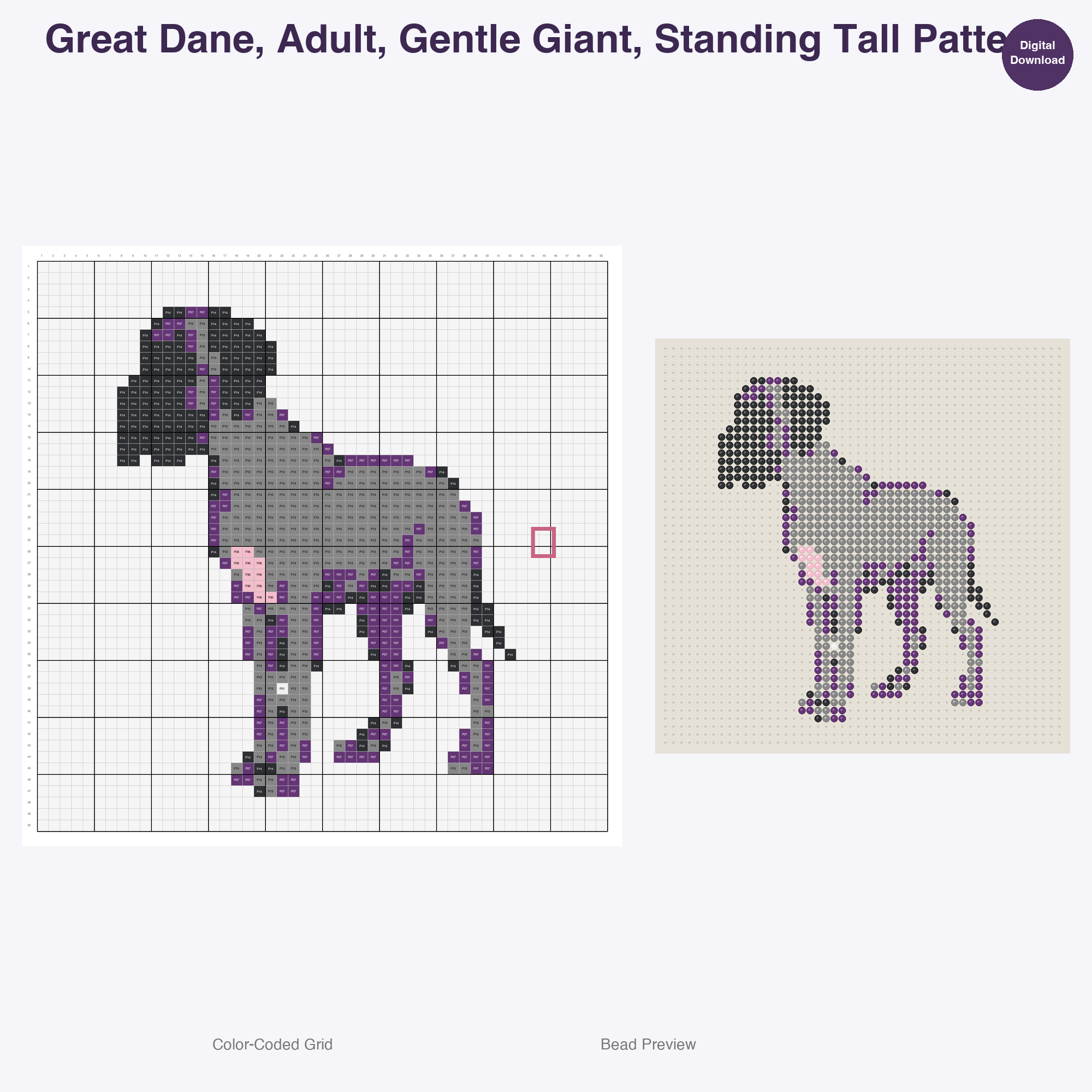 Pawsome Puppy Parade Perler Bead Patterns, 48 Designs x 3 Grid Sizes (29x29 + 50x50 + 128x128), Fuse Bead PDF Digital Download