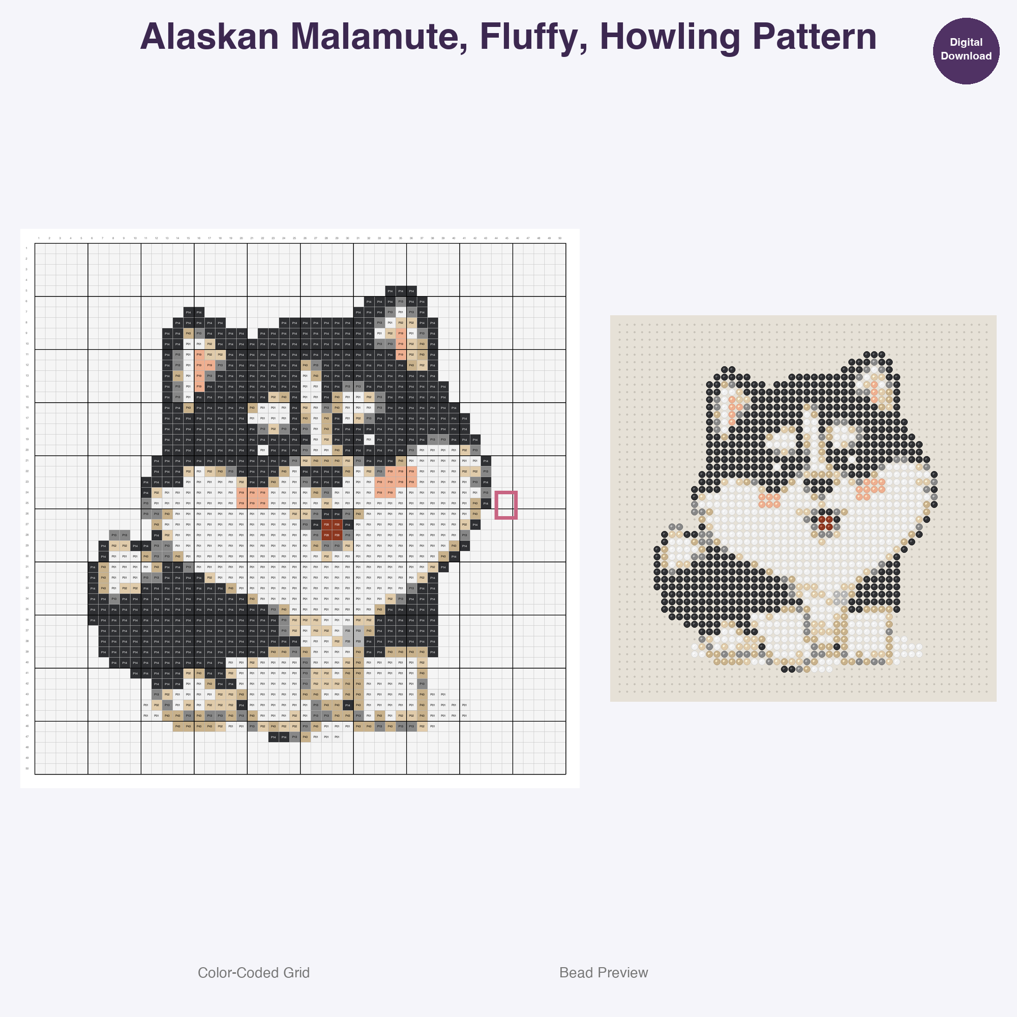 Pedigree Pup Pals Perler Bead Patterns, 48 Designs x 3 Grid Sizes (29x29 + 50x50 + 128x128), Fuse Bead PDF Digital Download